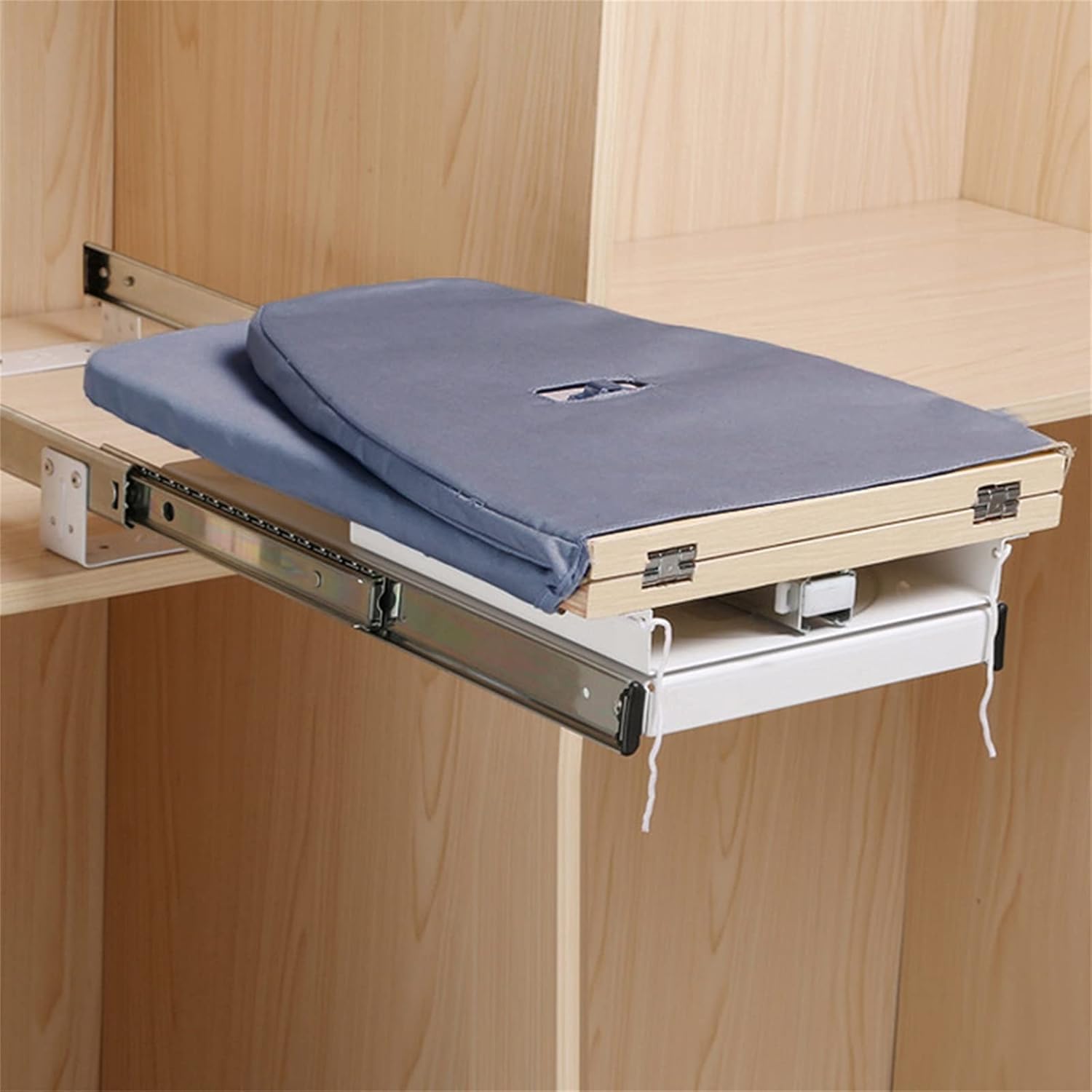 Retractable Folding Ironing Board with 180 Degree Rotation Gray