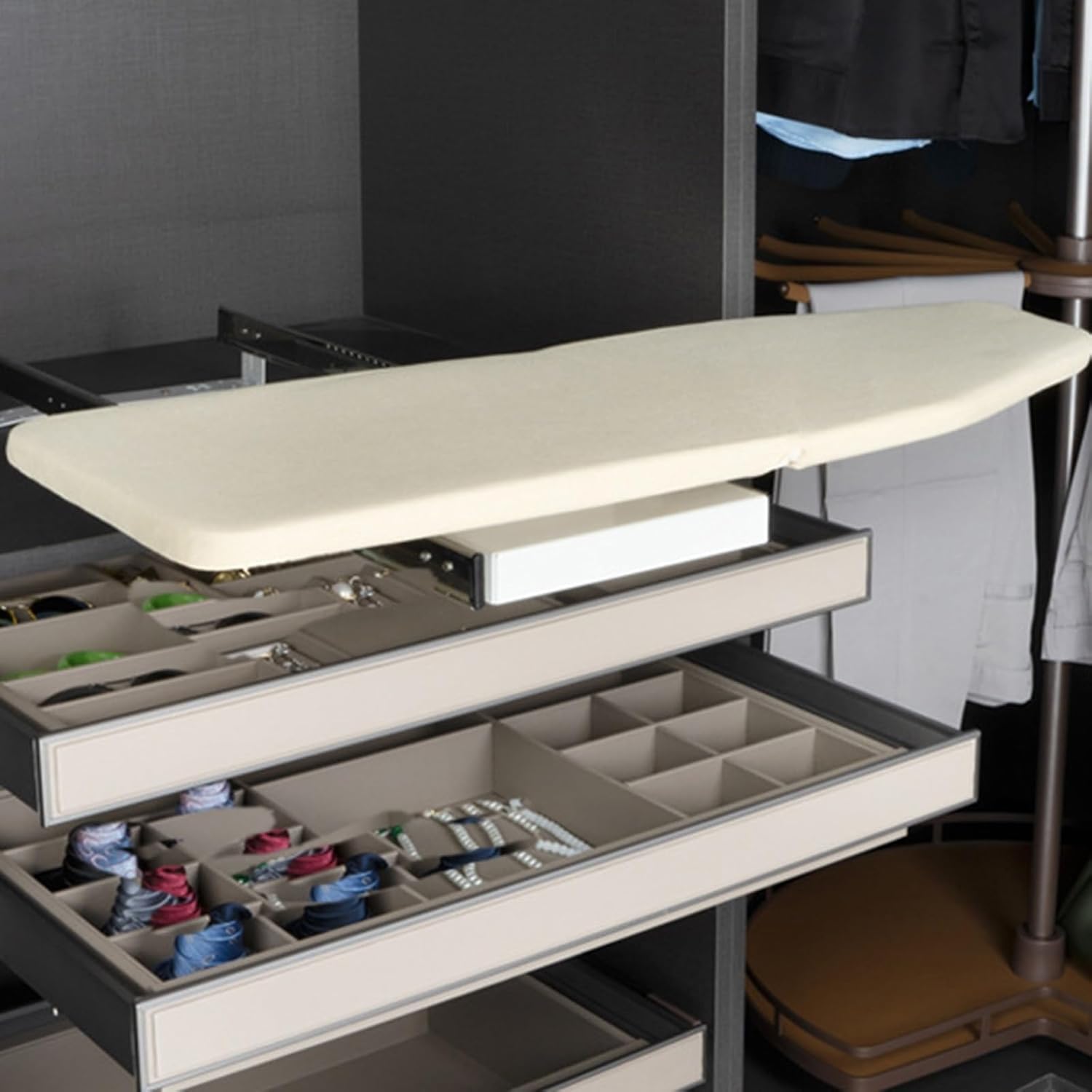 YOtat Ironing Board 80x40cm Foldable Cabinet Hidden Support Rotatable