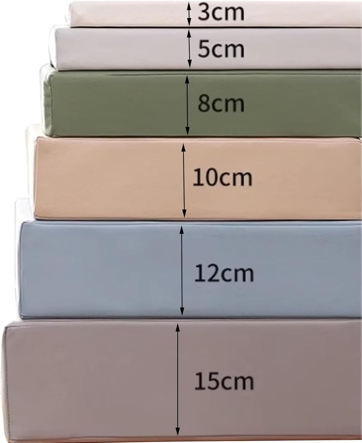 WIGING Custom Bed Gap Filler Removable Cover Mattress Extender Bolster
