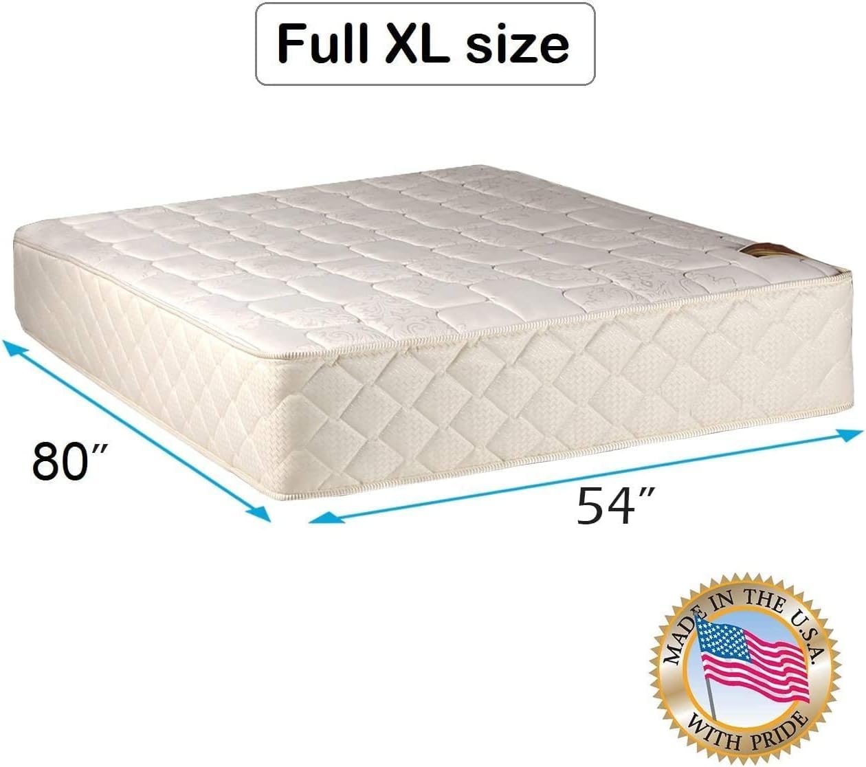 DS Solutions USA Grandeur Deluxe Full XL Mattress with Cover Protector Included