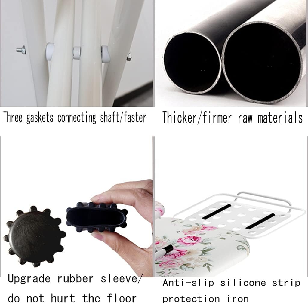 Foldable Ironing Board with Adjustable Height and Heat Resistant Surface