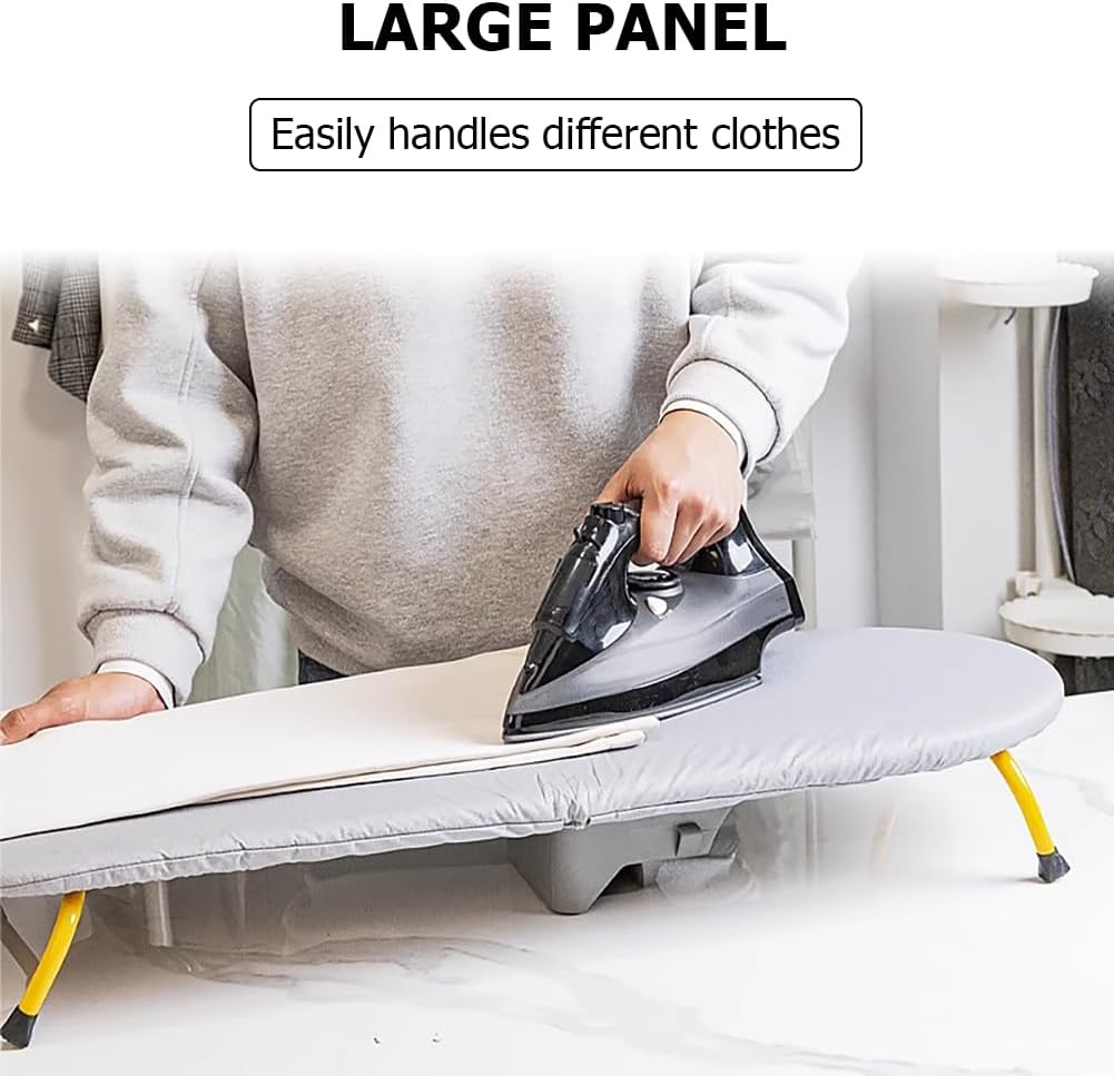 Space-saving Folding Ironing Board with Iron Stand