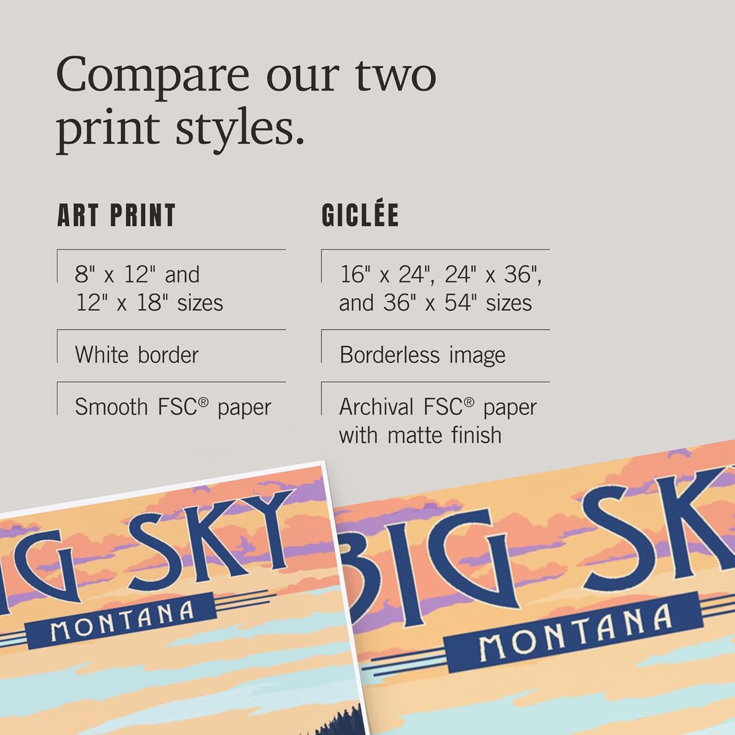 Lantern Press 12x18 Inch Art Print Big Sky Montana Canoe Lake