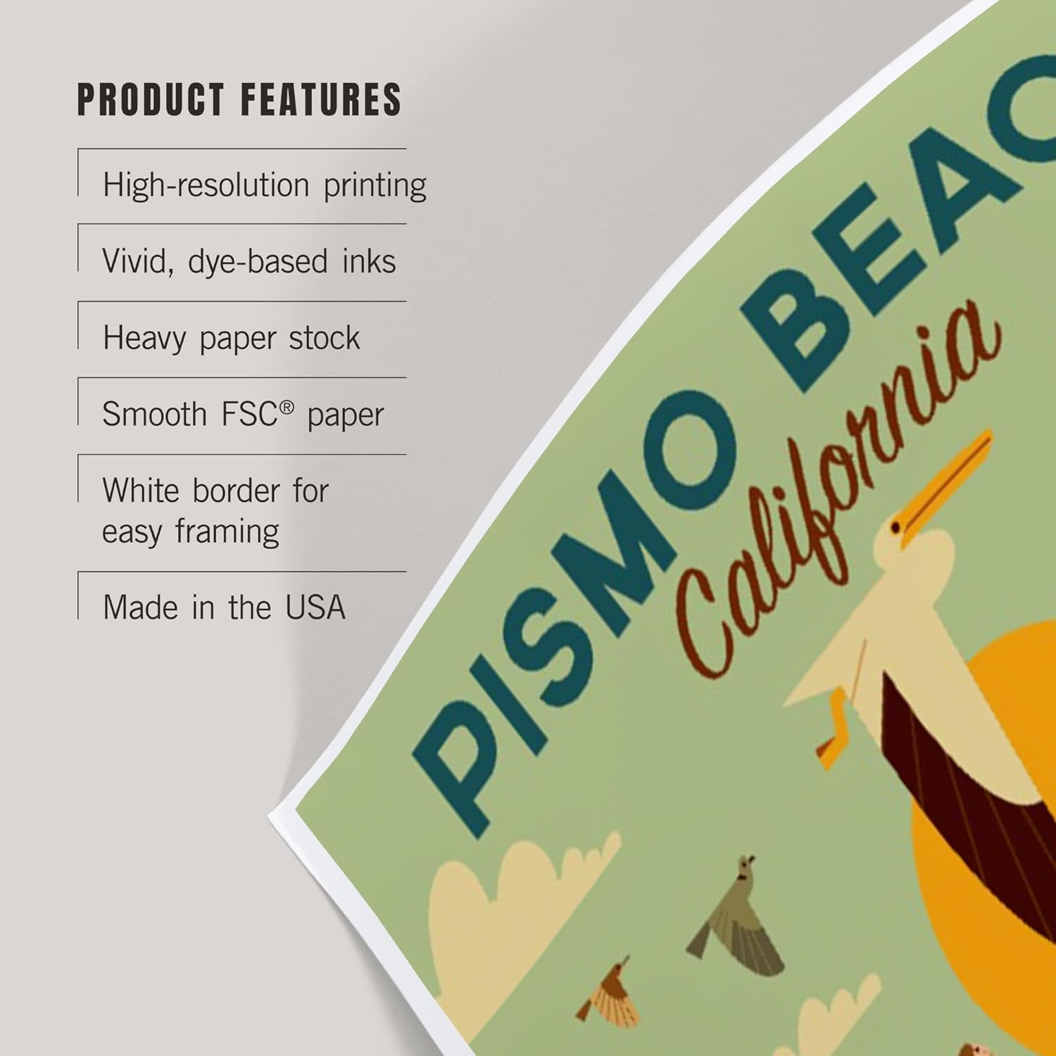 Lantern Press 8x12 Art Print Pismo Beach Blue Sky