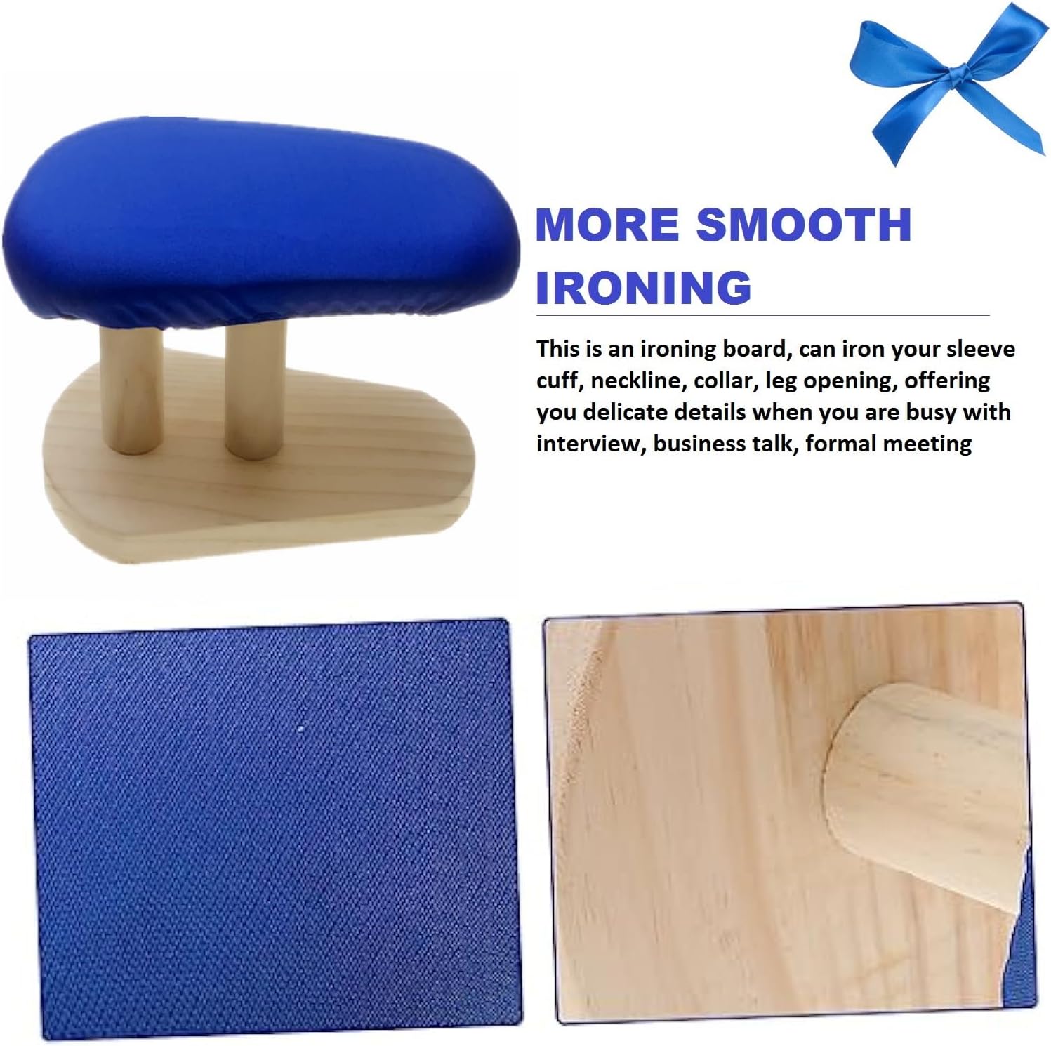 Mini Wooden Ironing Board with Padded Sleeve for Small Table