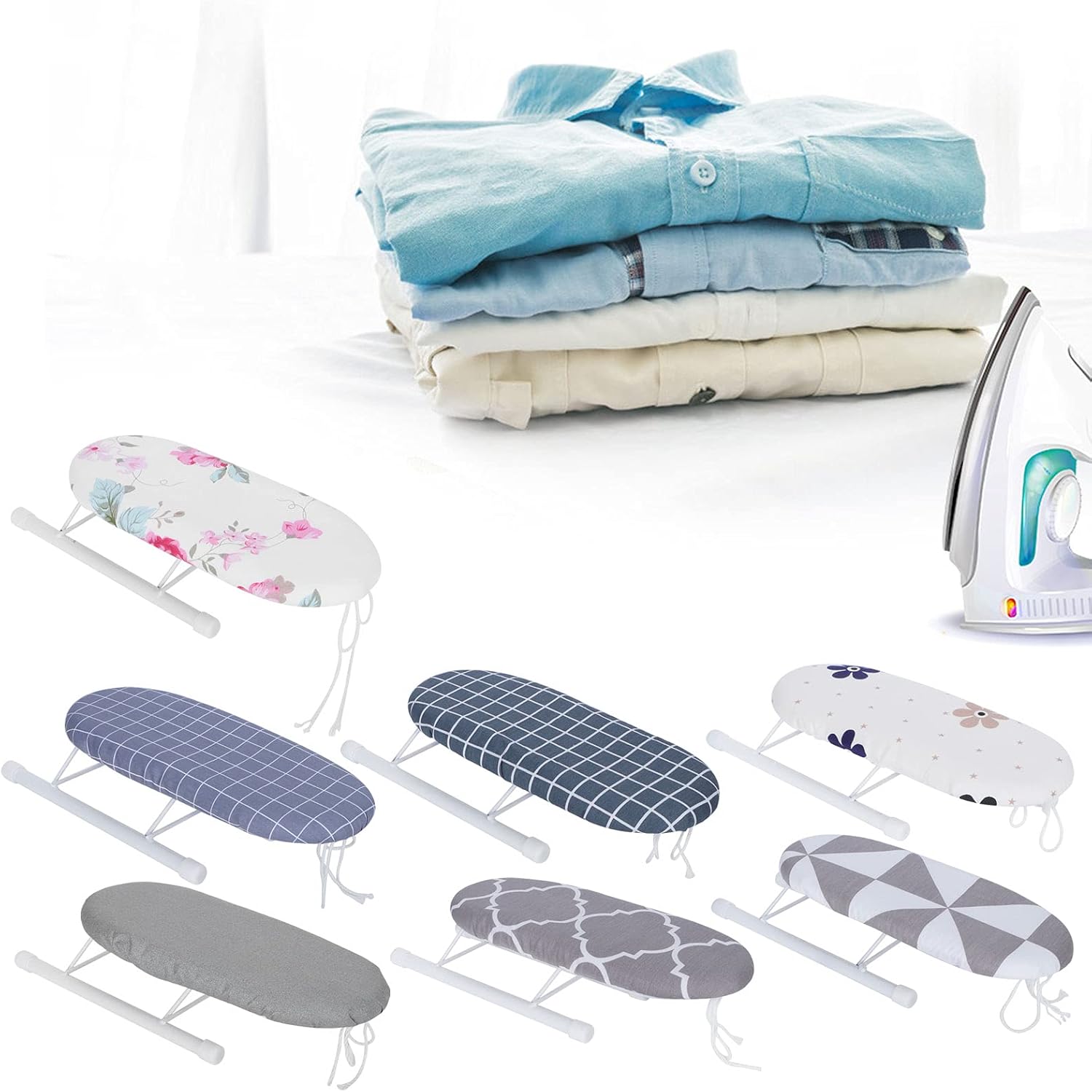Portable Mini Ironing Board with Flower Pattern
