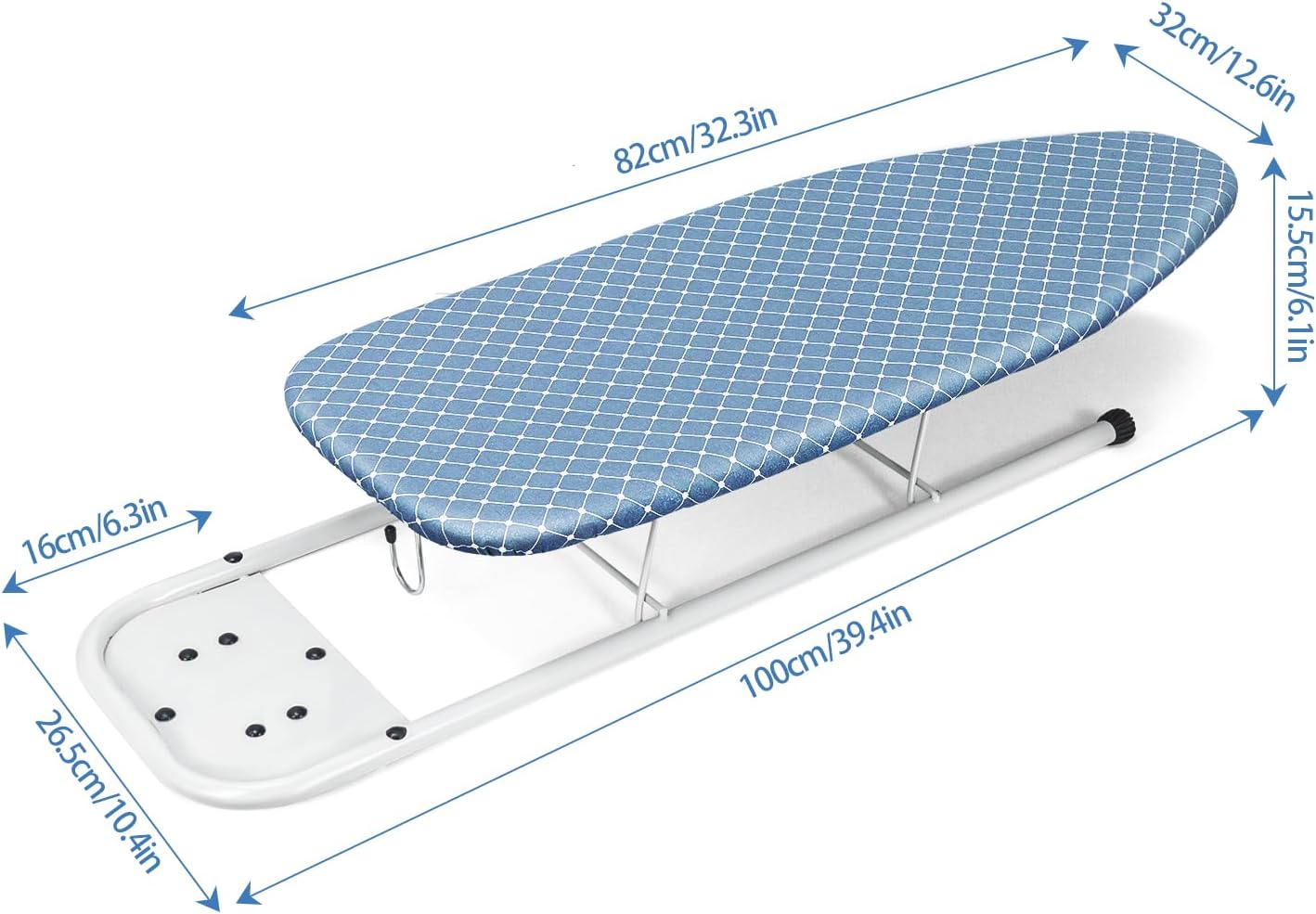 Duwee 12x32 Inch Ironing Board with Iron Rest and Non-Slip Feet