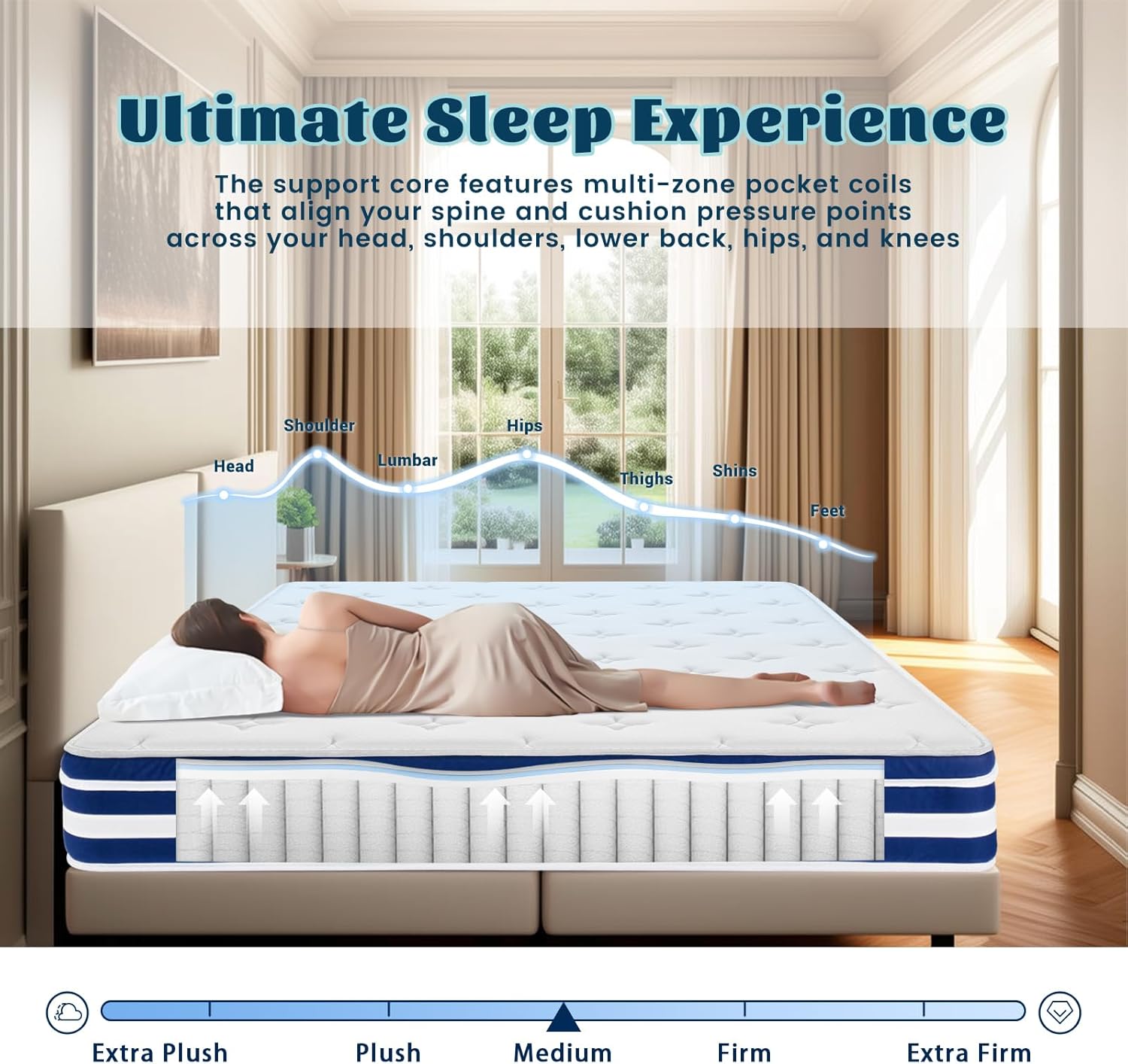 OOTDAY 10 Inch Medium Firm Full Mattress in a Box