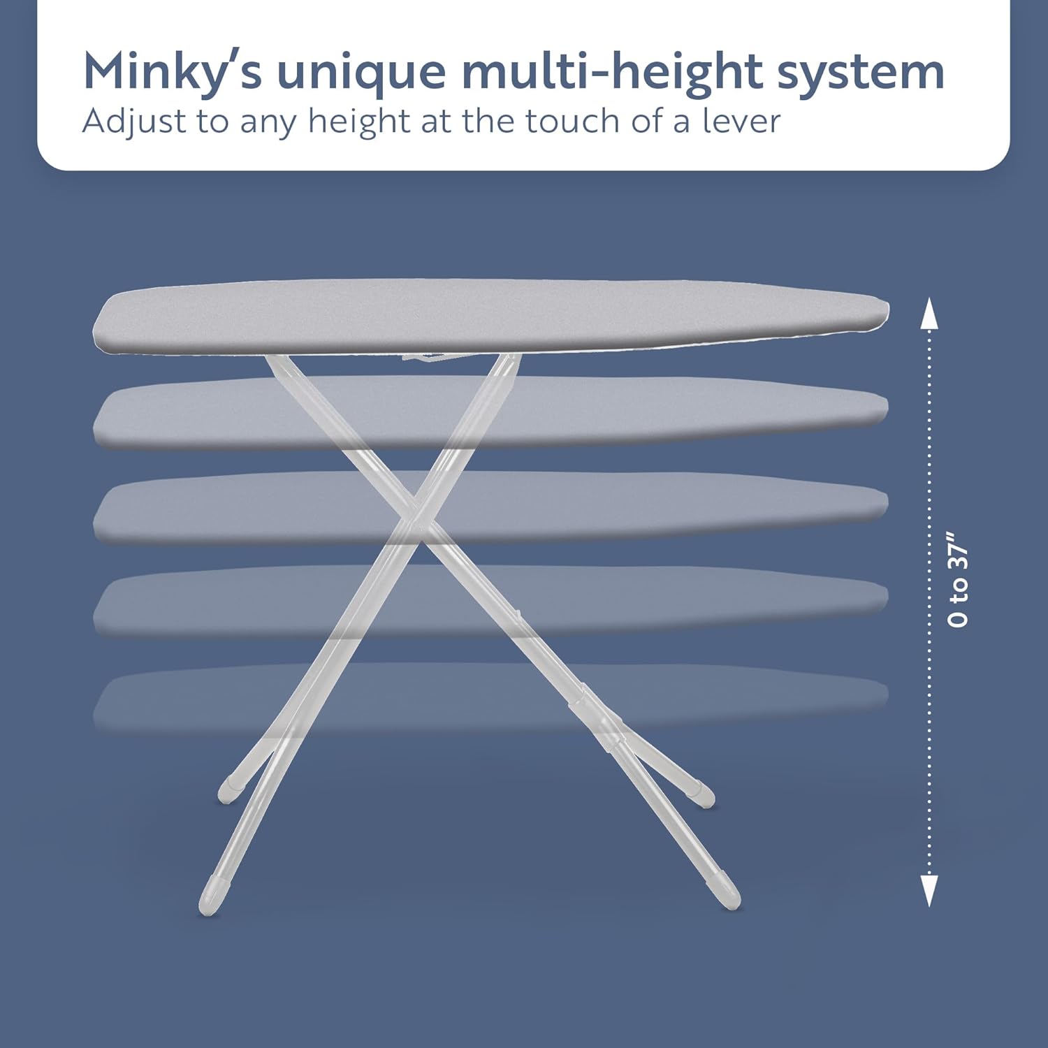 Classic 4-Leg Ironing Board with Iron Rest - Blue Arrows 1