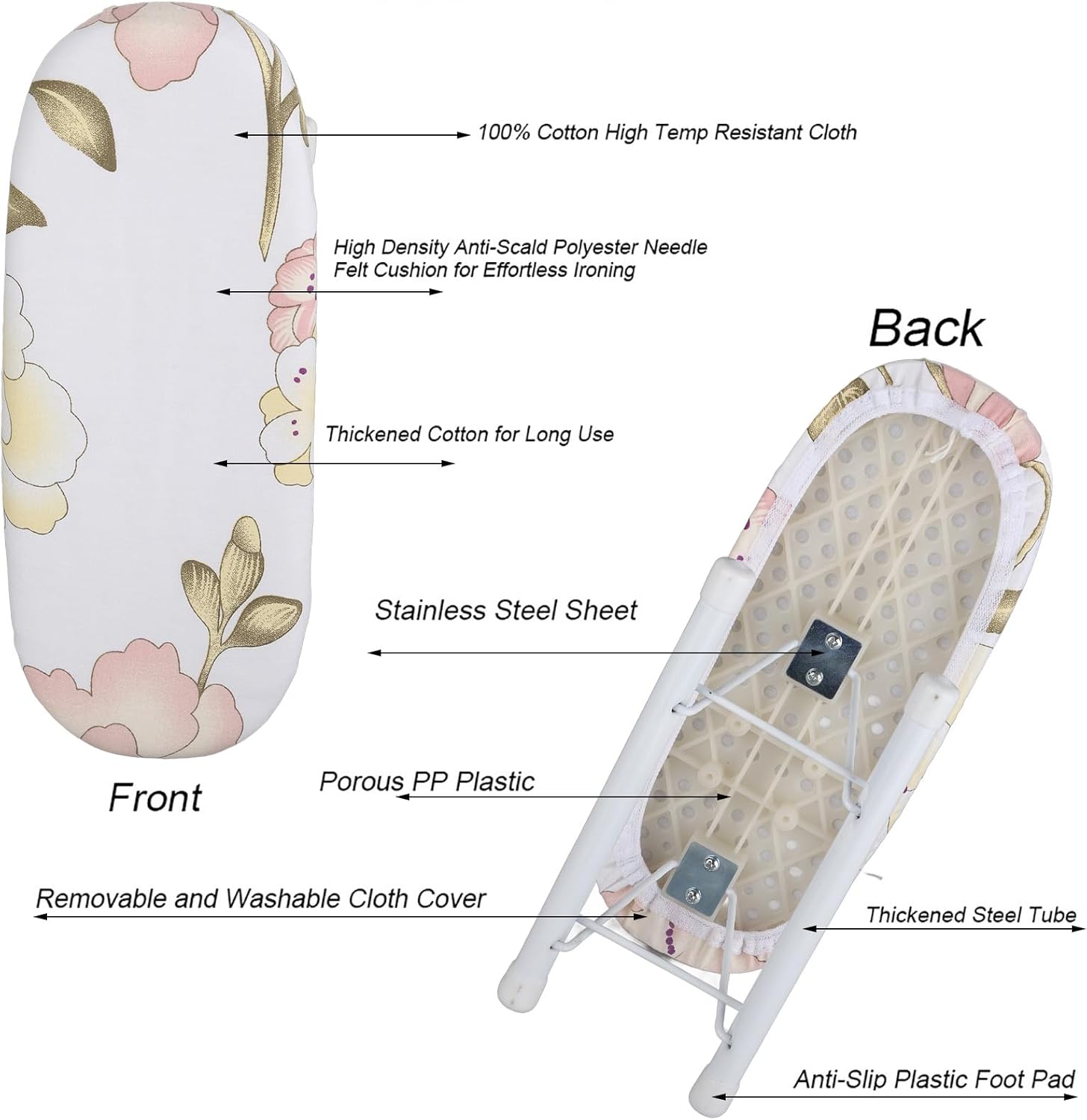 Portable Mini Ironing Board Foldable for Travel and Home Use