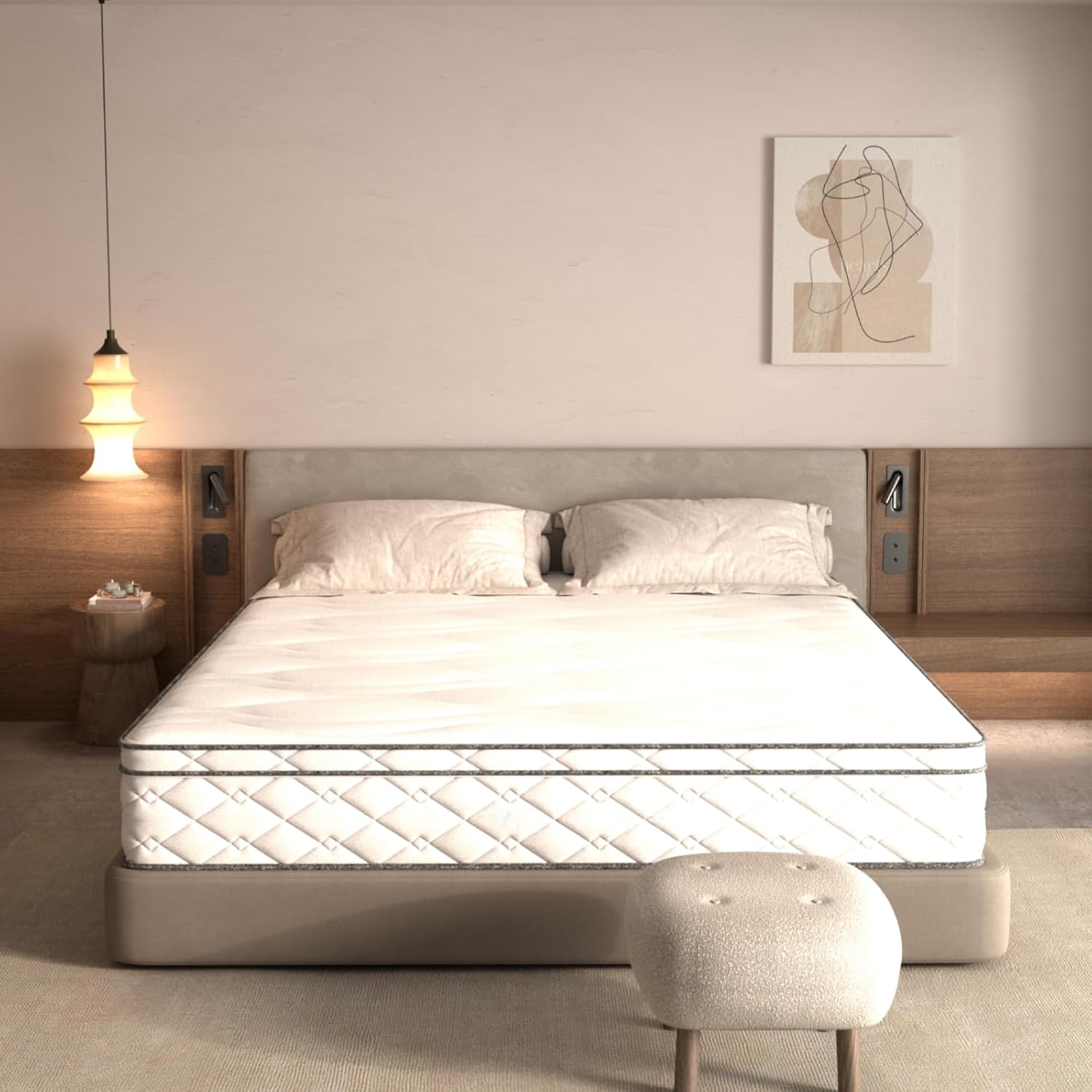 FLEXISPOT 12 Inch Hybrid Mattress In A Box with Gel Memory Foam