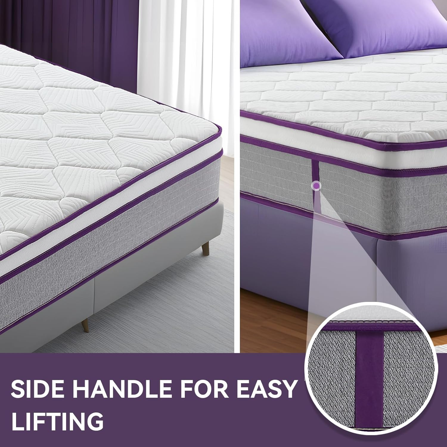 OOTDAY 12 Inch Hybrid Mattress with Cooling Memory Foam and Pocket Spring