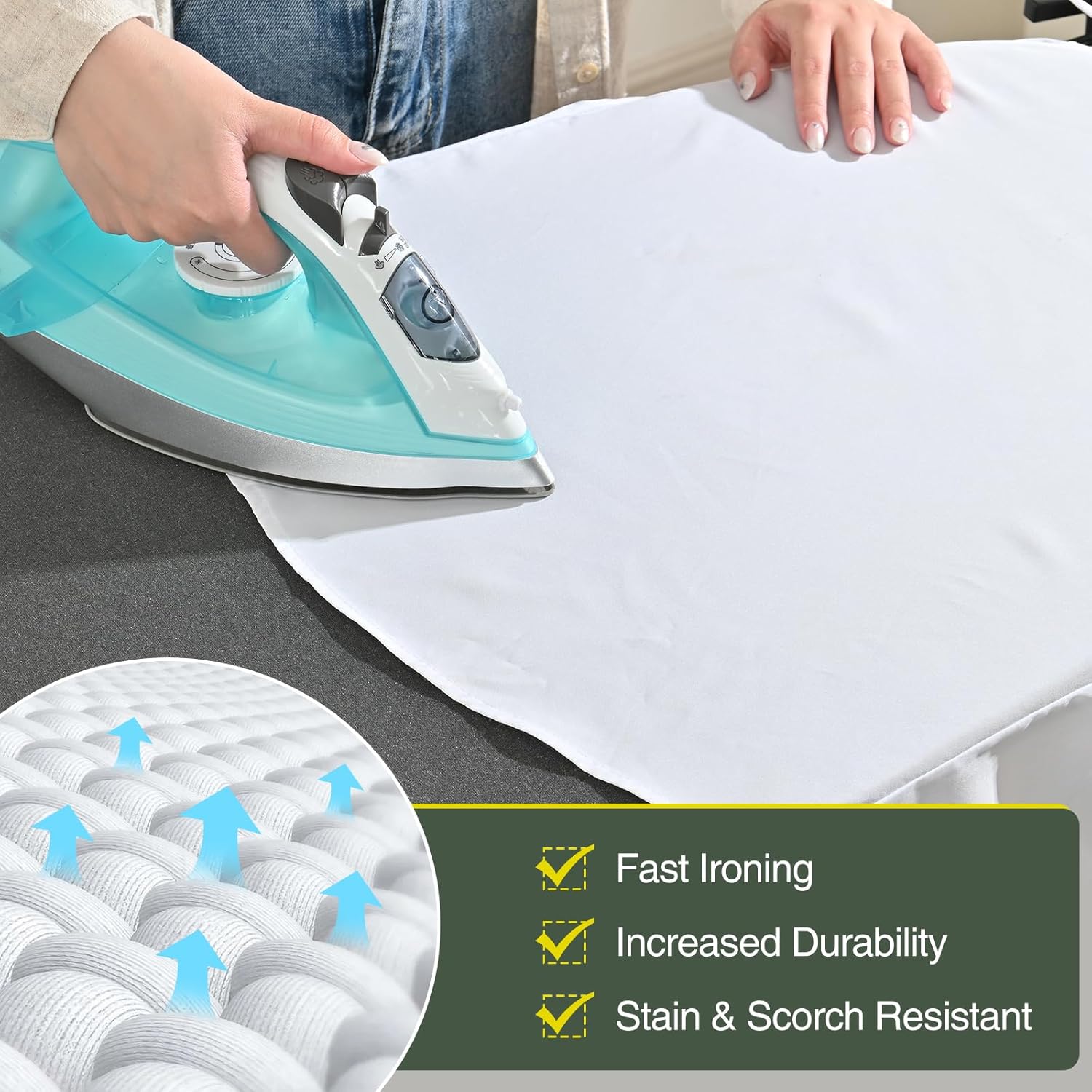 APEXCHASER Full Size Ironing Board 18 x 51in Black