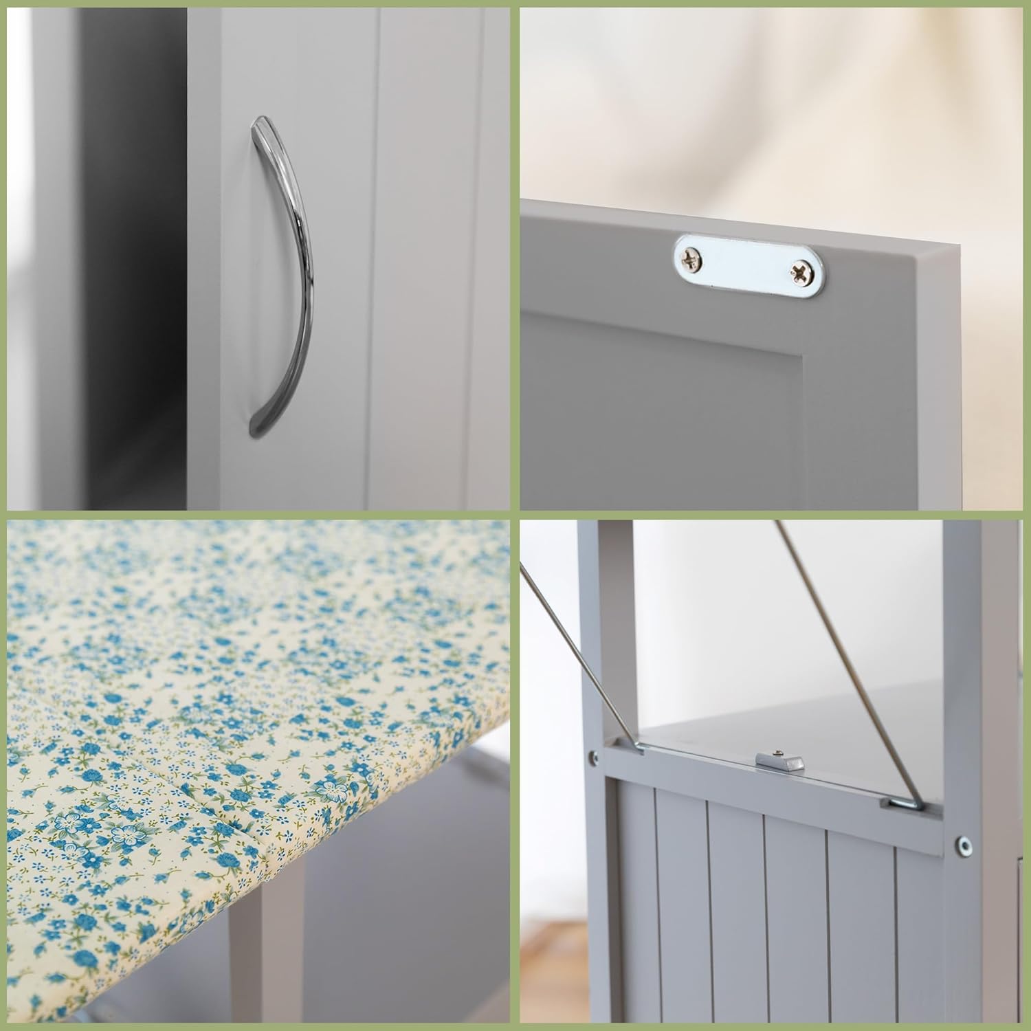 Rustic Ironing Board with Storage Cabinet