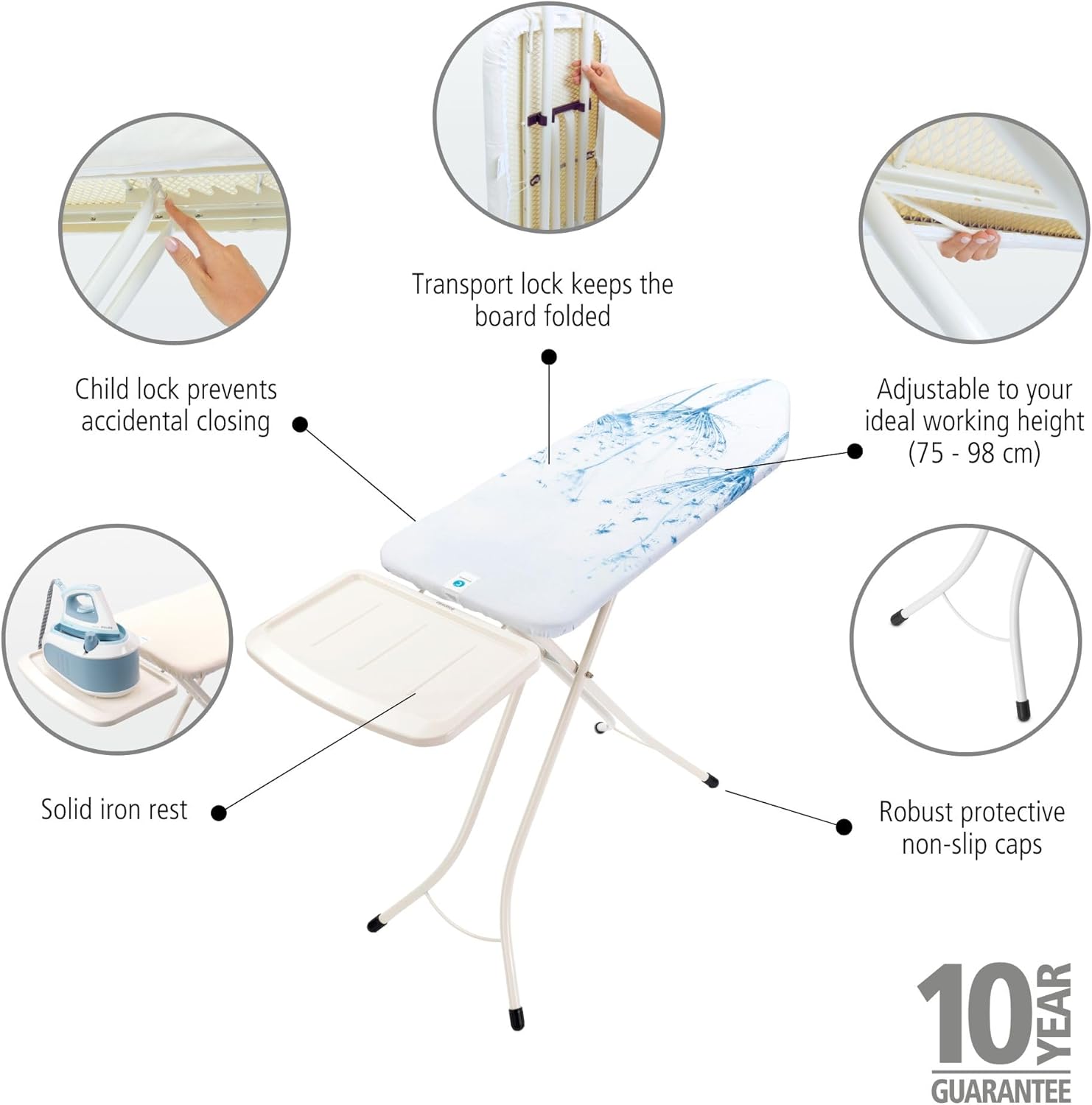 Brabantia Size C Ironing Board 49x18in 7 Height Options