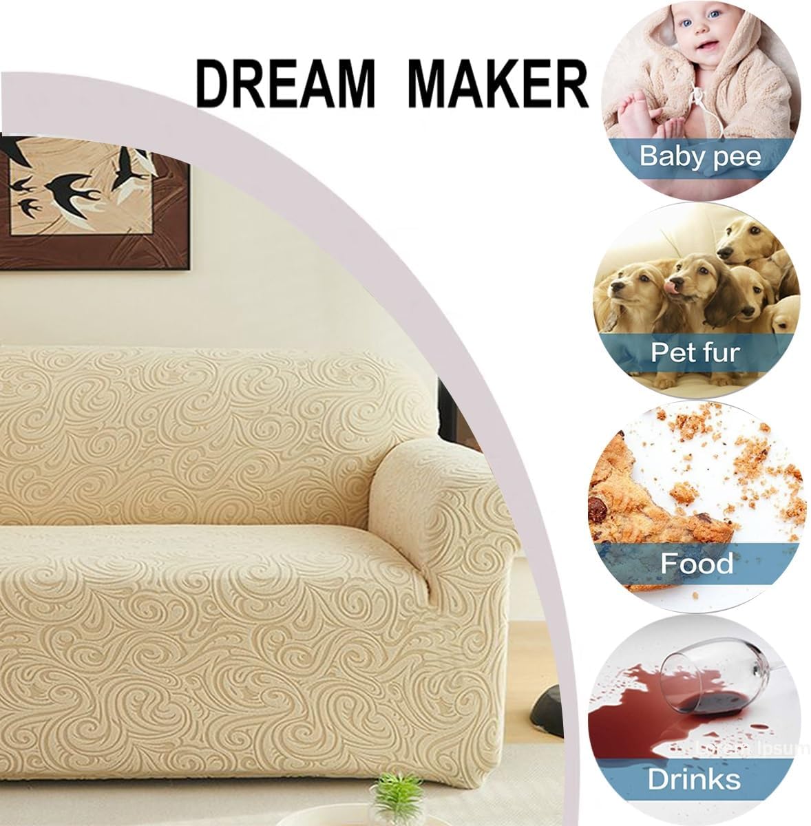 AZMANI High Stretch Sofa Cover 1-4 Seater Set
