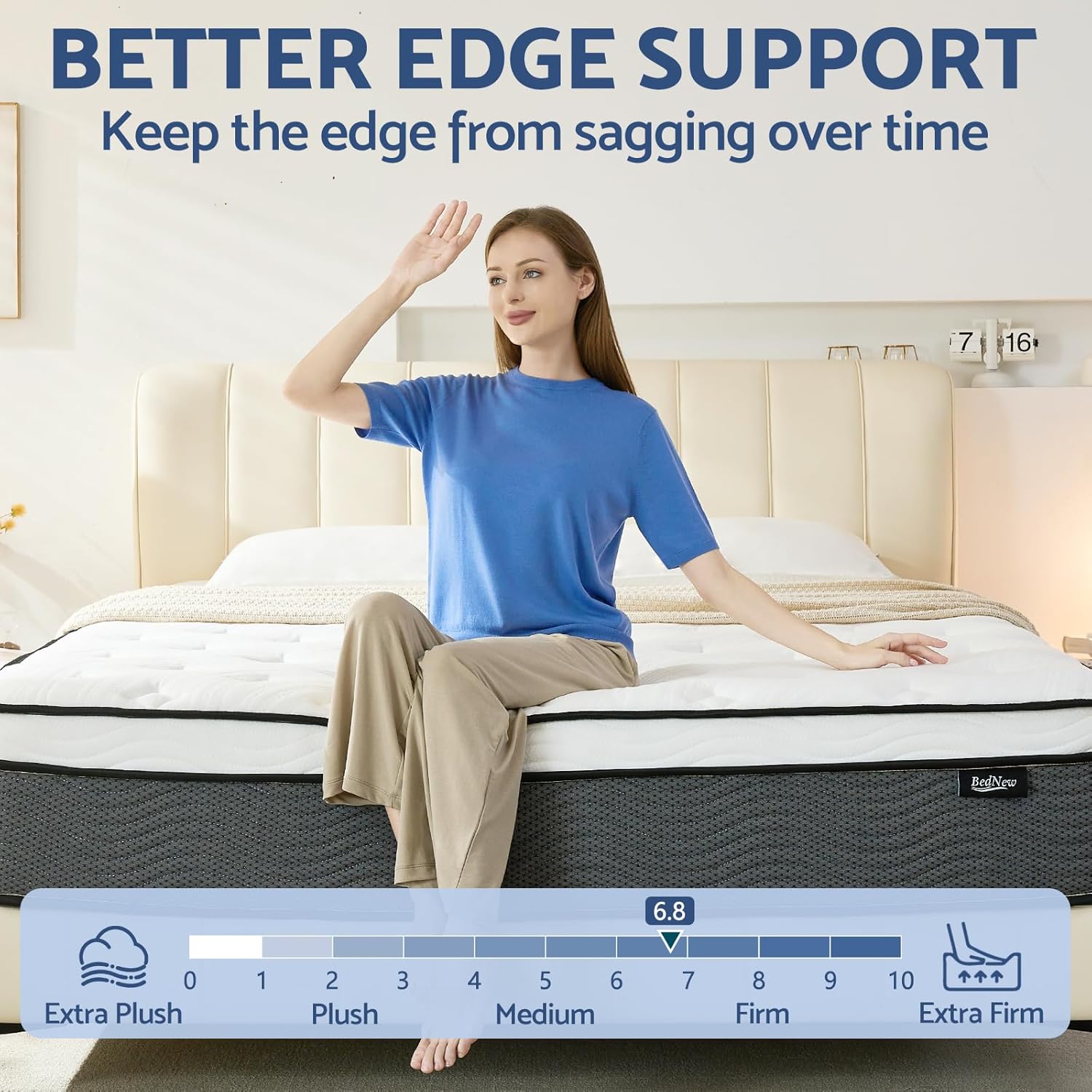 Bednew Queen Mattress 14 Inch Hybrid Comfort Support