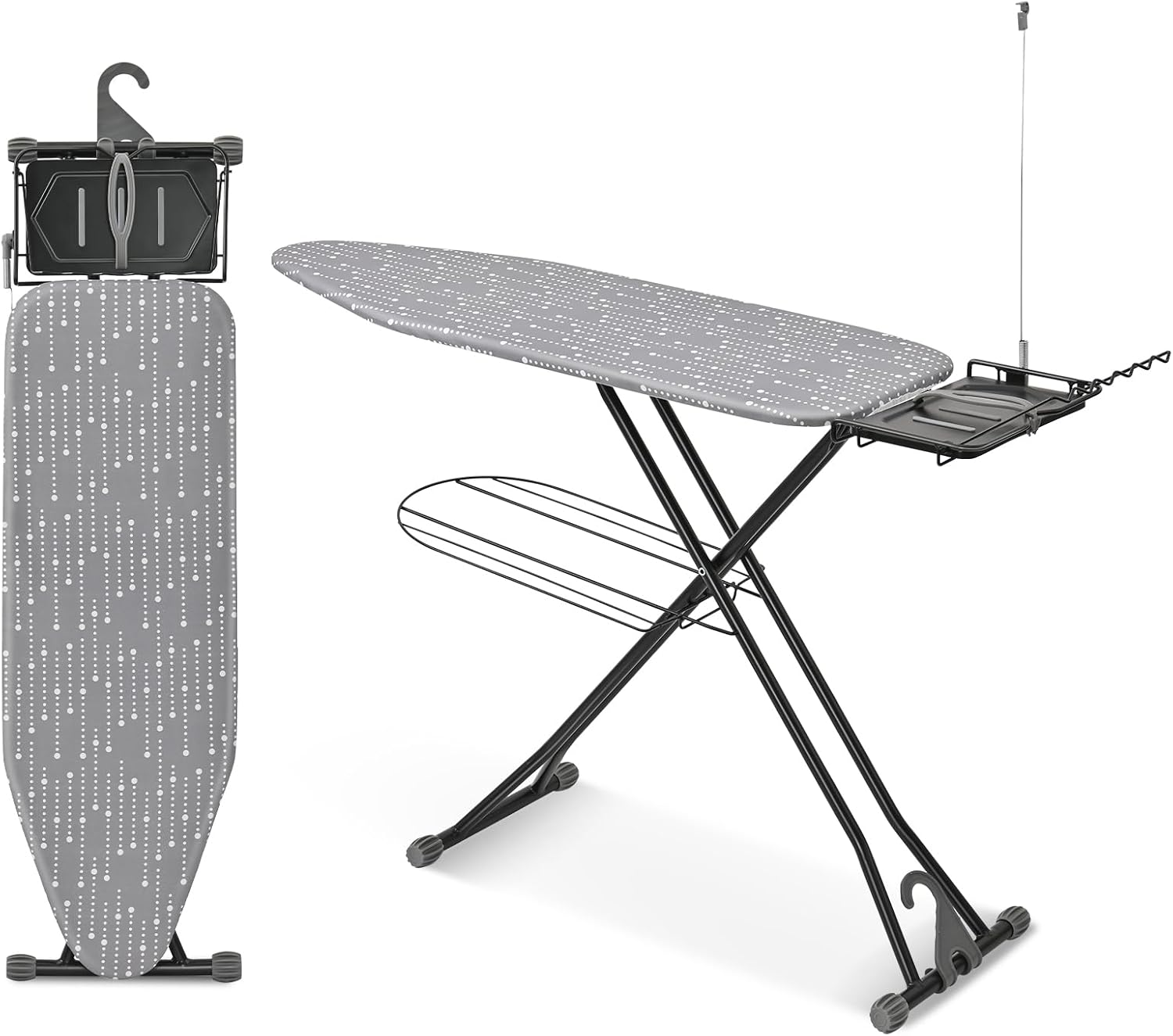 APEXCHASER Heavy Duty Ironing Board with Iron Rest and Clothes Rack