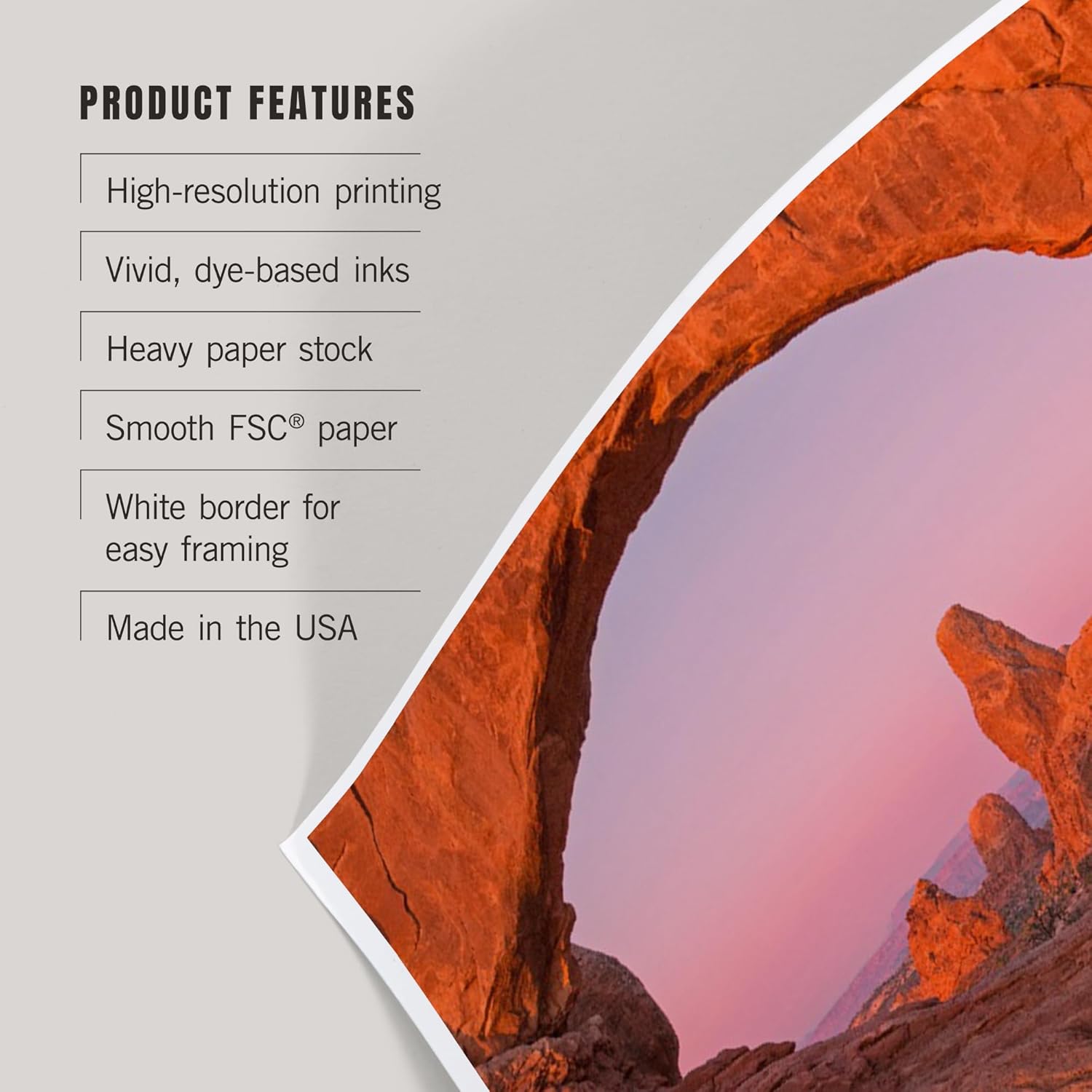 Lantern Press 8x12 Art Print Arches National Park Utah Pink Sky