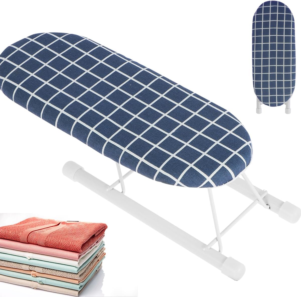 Kandishiex Small Portable Ironing Board with Non-Slip Feet