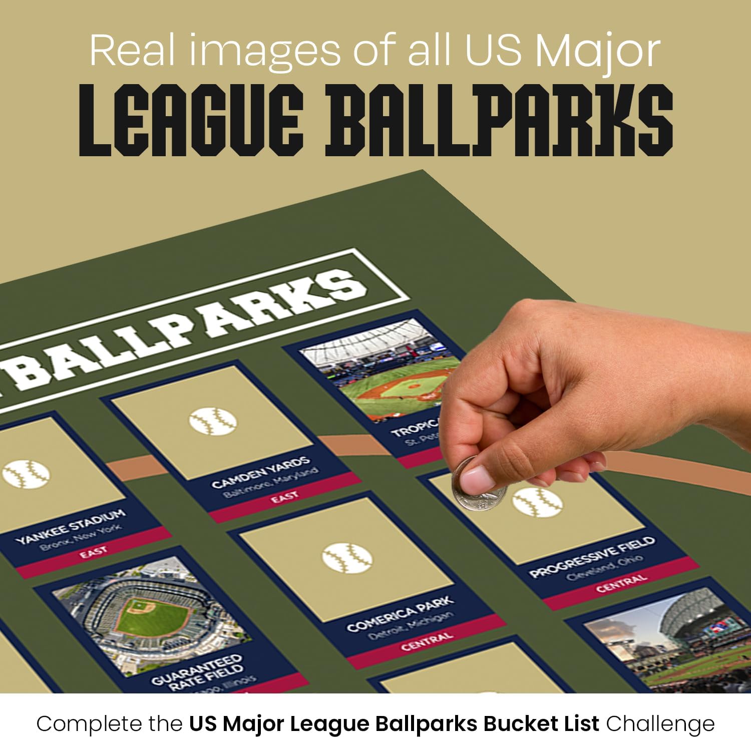 Pro Baseball Stadiums Scratch Off Poster 2024