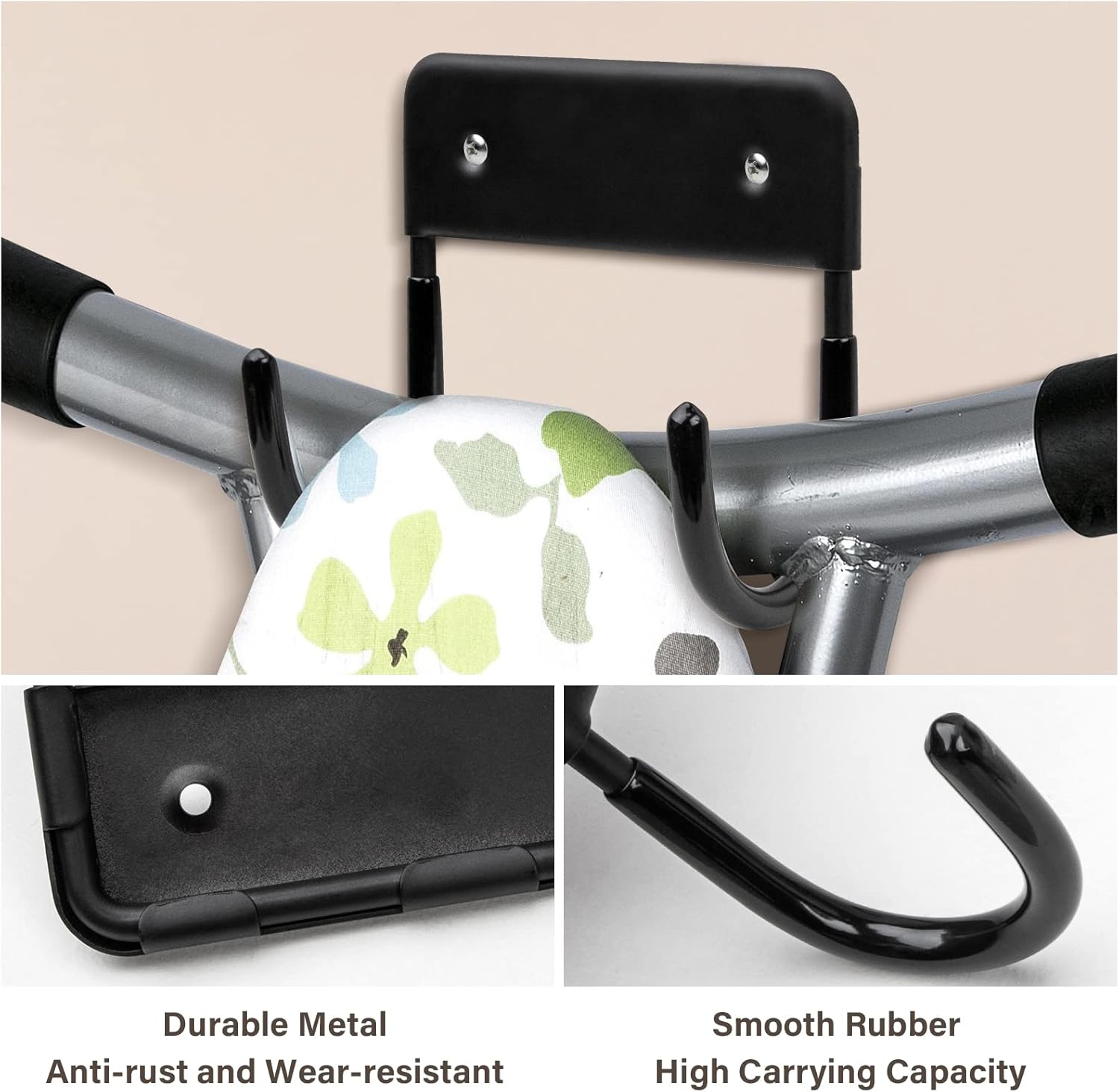 Alpinista Ironing Board Wall Mount Hanger - Black