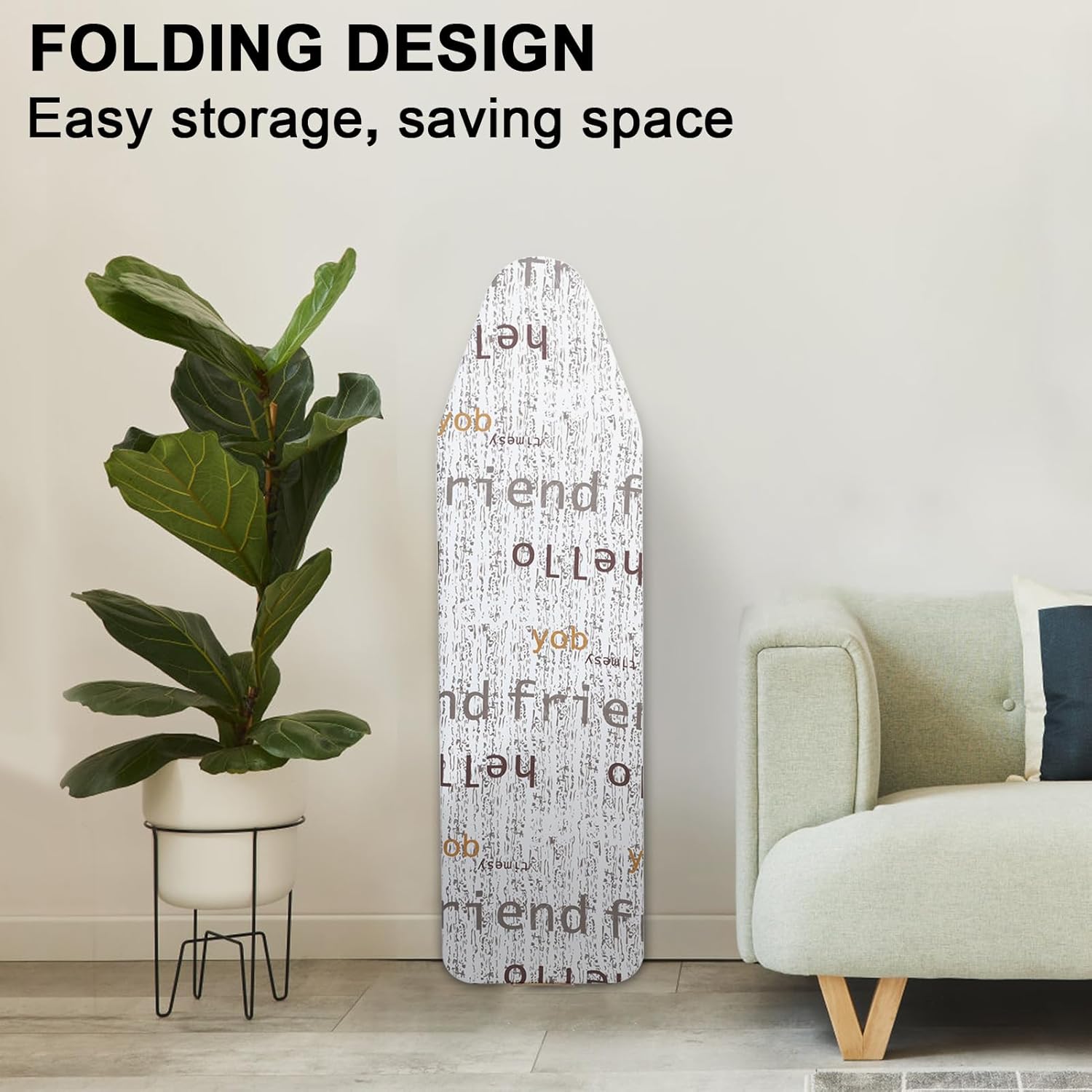 Full Size Foldable Ironing Board with Adjustable Height and Iron Rest