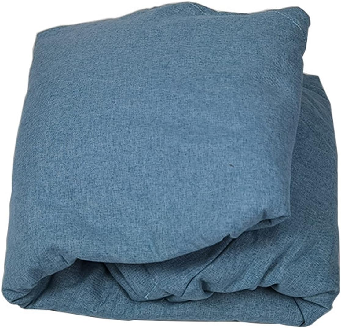 Bean Bag Cover Cotton Linen Zipper 110x130cm Blue