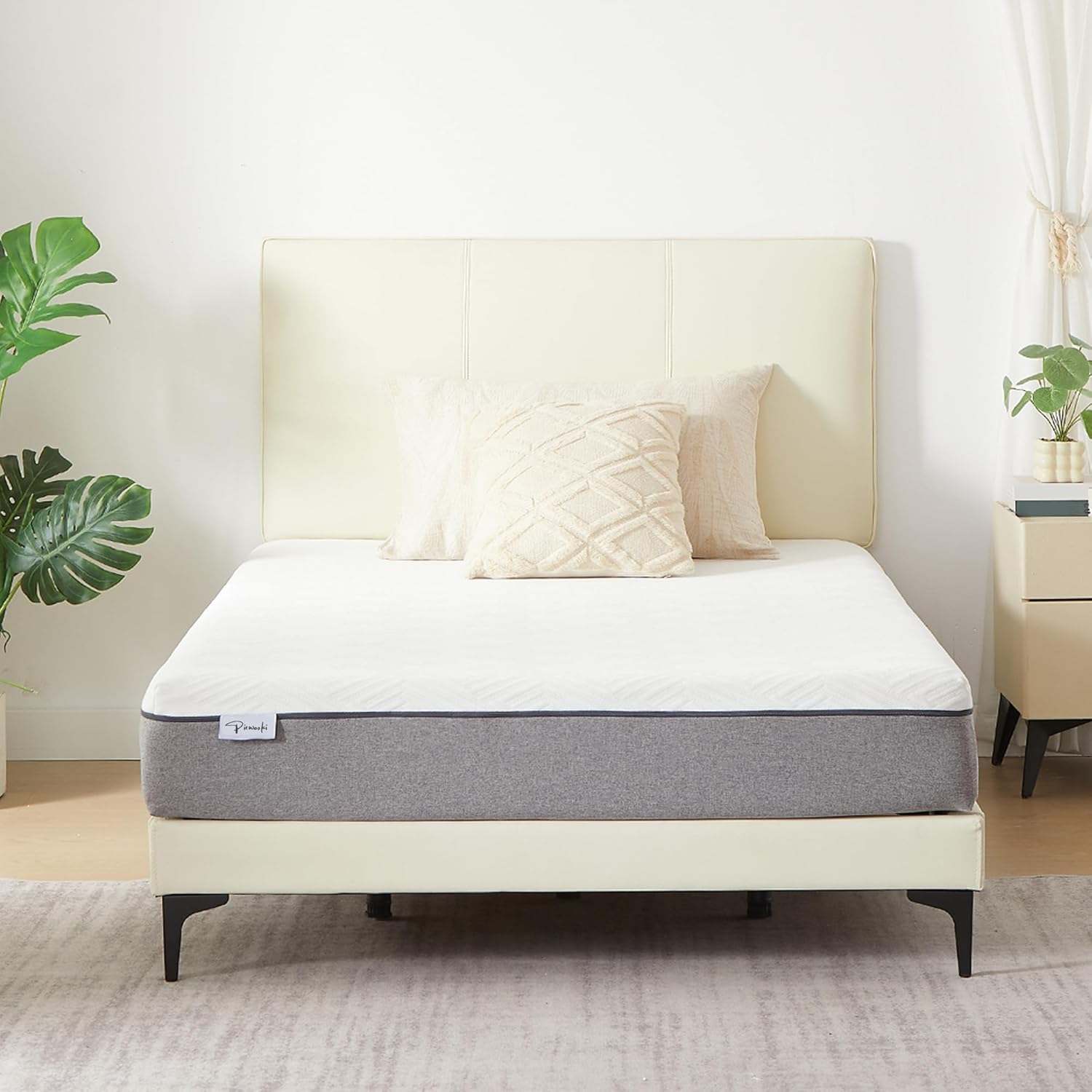 PicWooki 6 Inch Memory Foam Twin Mattress with Removable Cover
