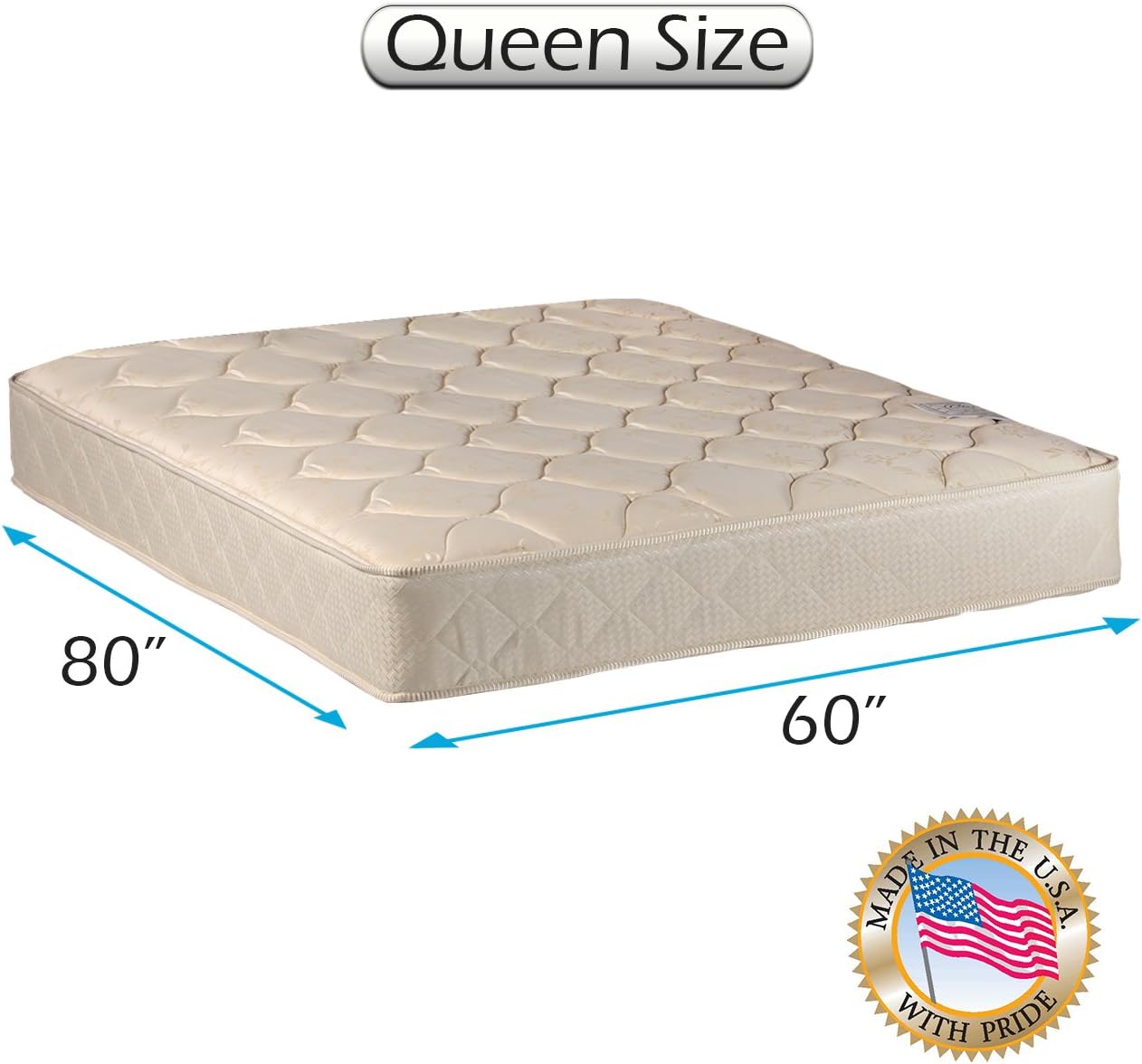 Dream Solutions USA Comfort Classic Queen Mattress with Cover Protector 1