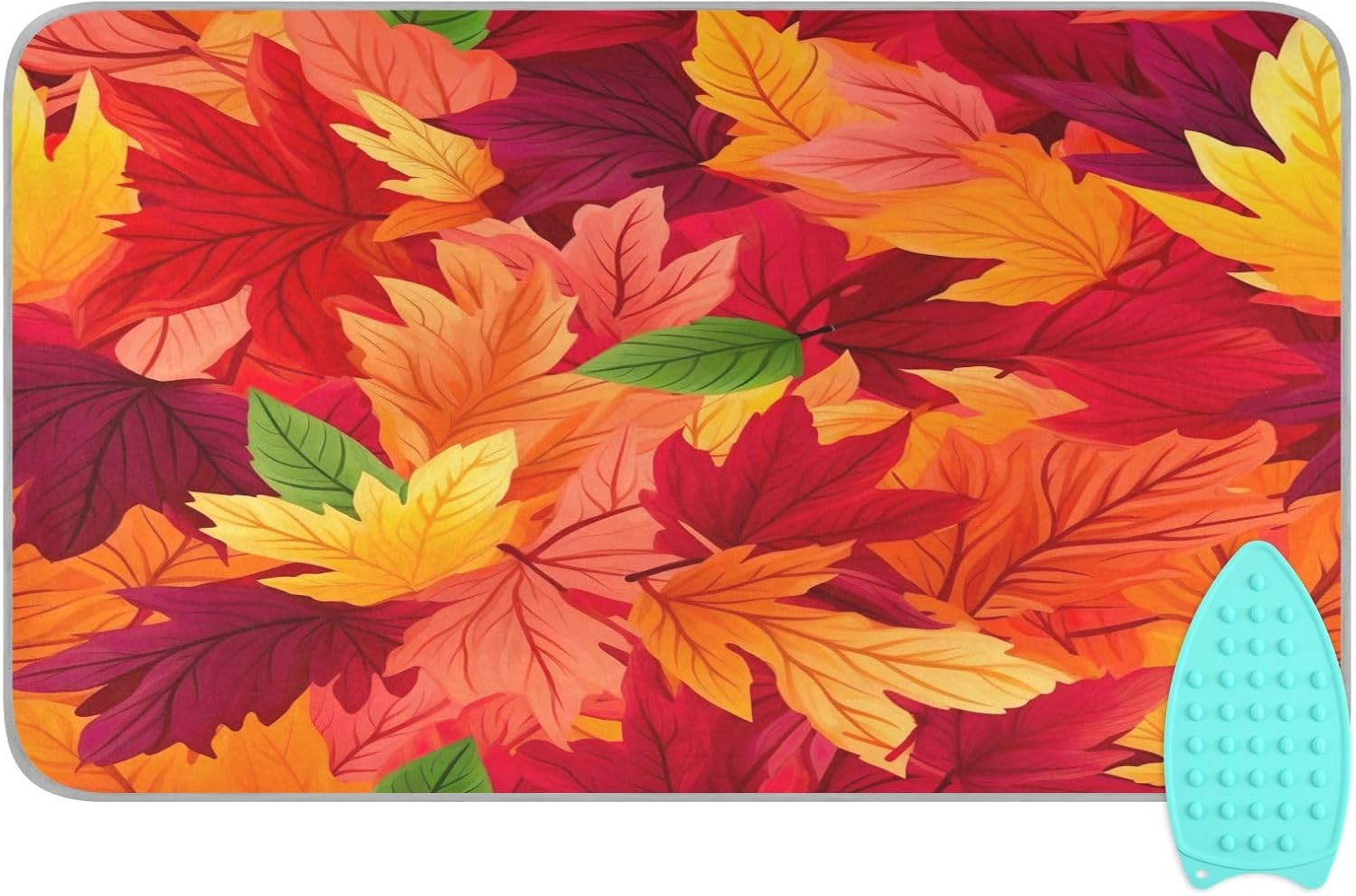 Bright Red Autumn Leaves Portable Ironing Mat Heat Resistant