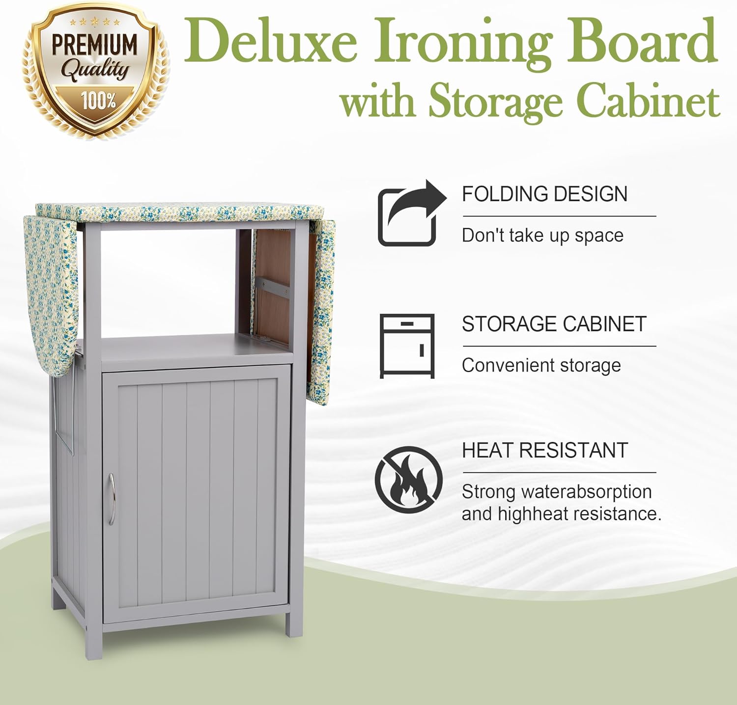 Rustic Ironing Board with Storage Cabinet