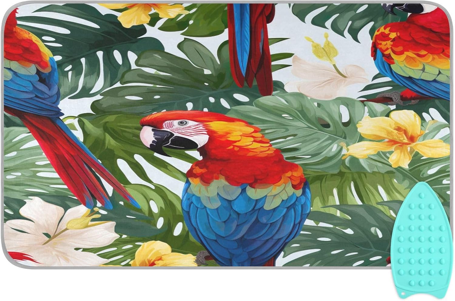 GAIGEO Red Parrot on Leaves Portable Ironing Pad