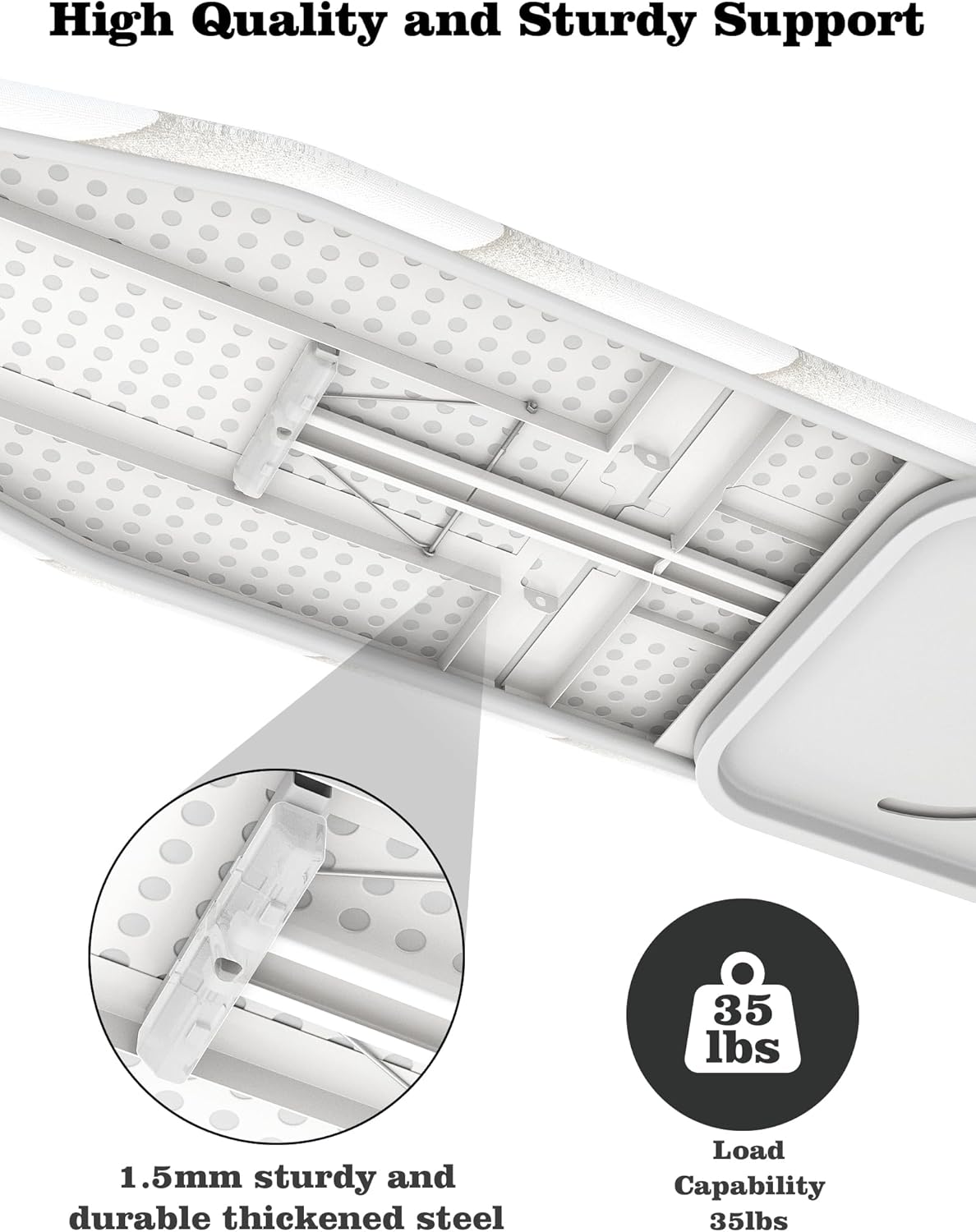 Space Saving Wall Mounted Ironing Board with 180 Swivel and Detachable Cover