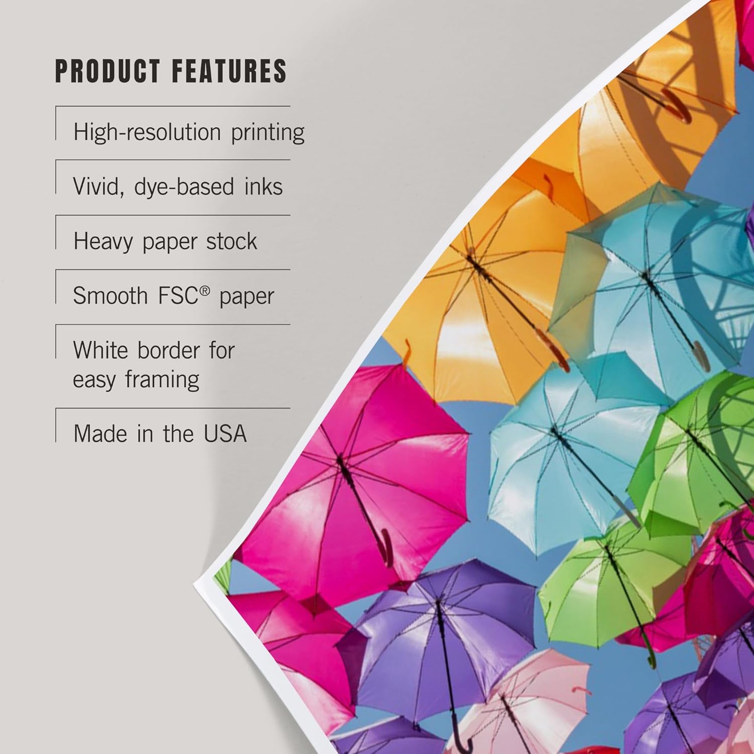 Lantern Press 8x12 Art Print of Colorful Umbrellas