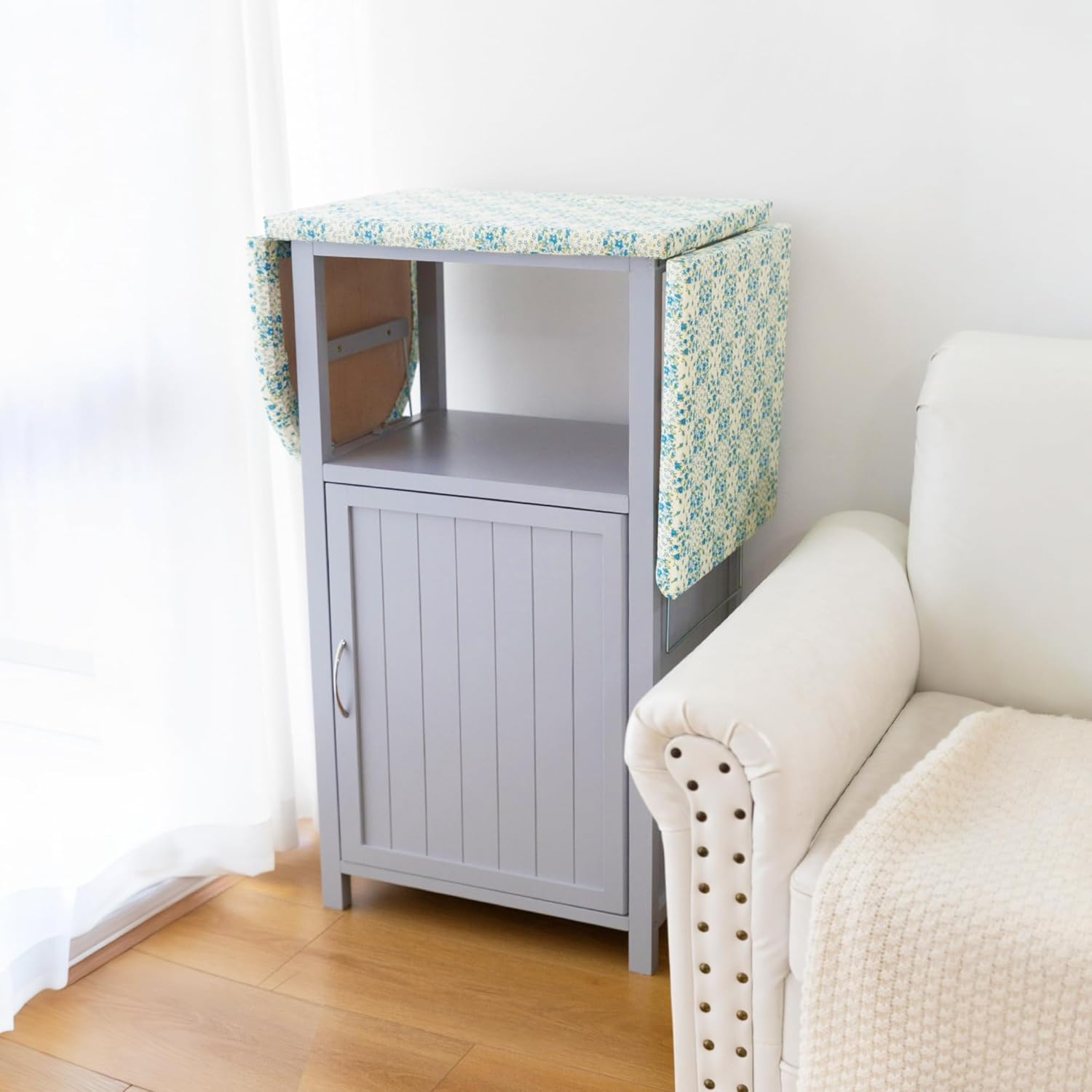 Rustic Ironing Board with Storage Cabinet