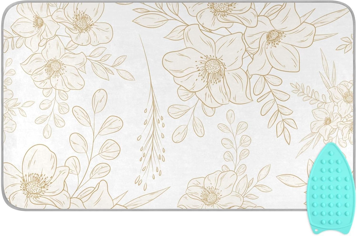 Tatenale Ironing Mat - Portable Gold Floral Design