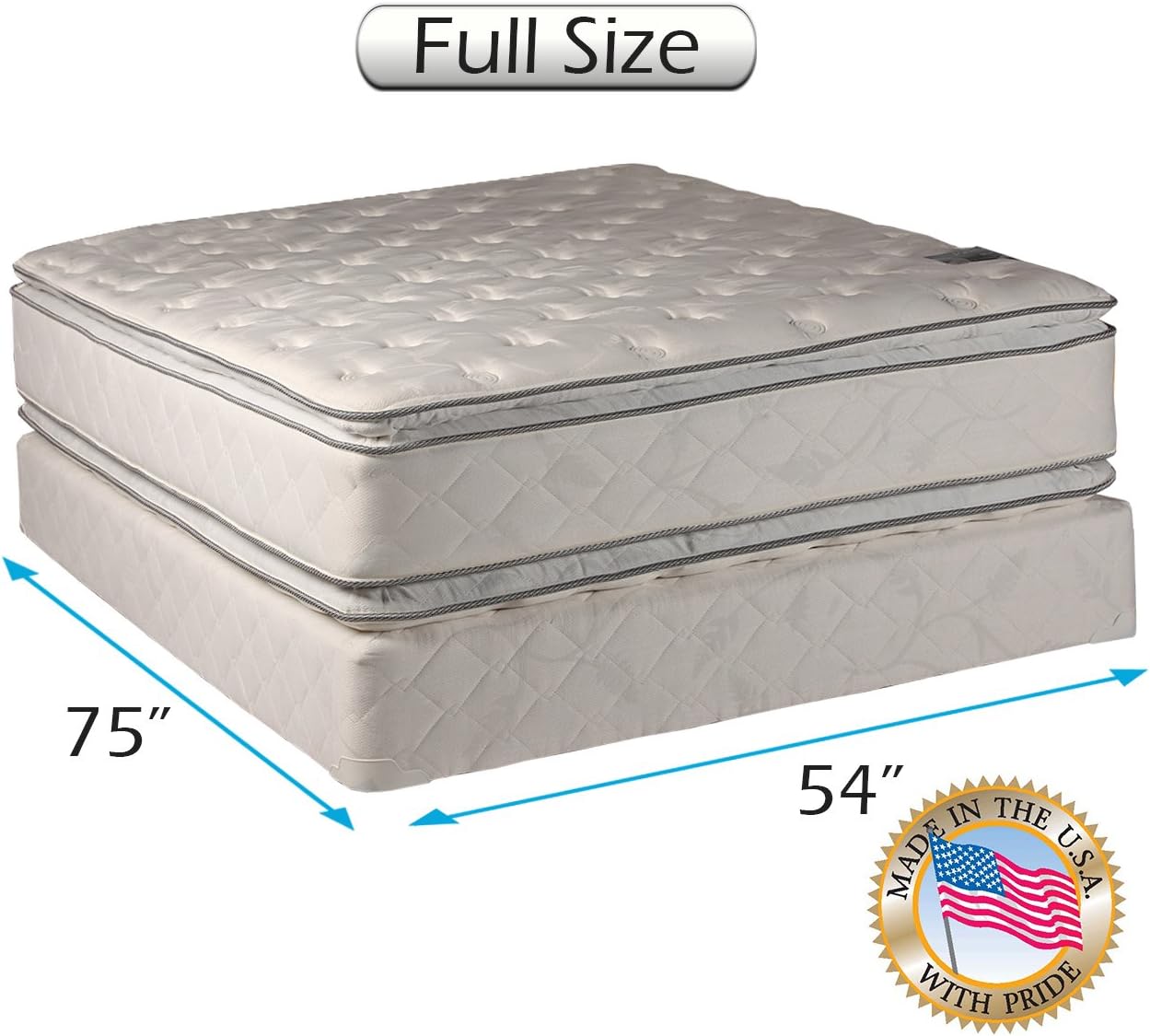 Dream Solutions Full Medium Soft PillowTop Mattress Set with Cover Protector