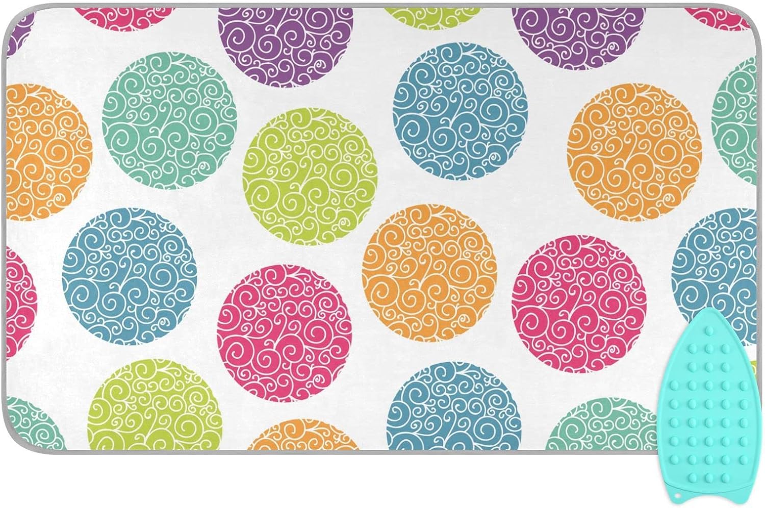 Colorful Polka Dot Ironing Mat with Silicone Rest