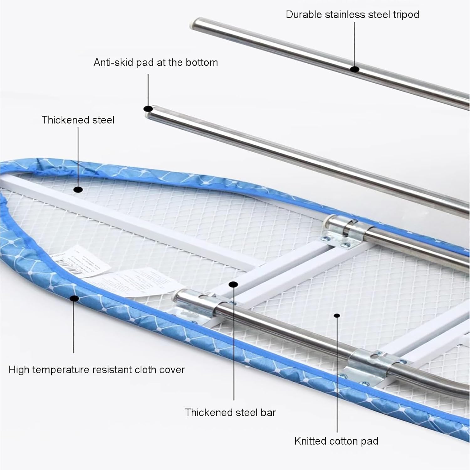 Sturdy Tabletop Ironing Board with Foldable Steel Legs