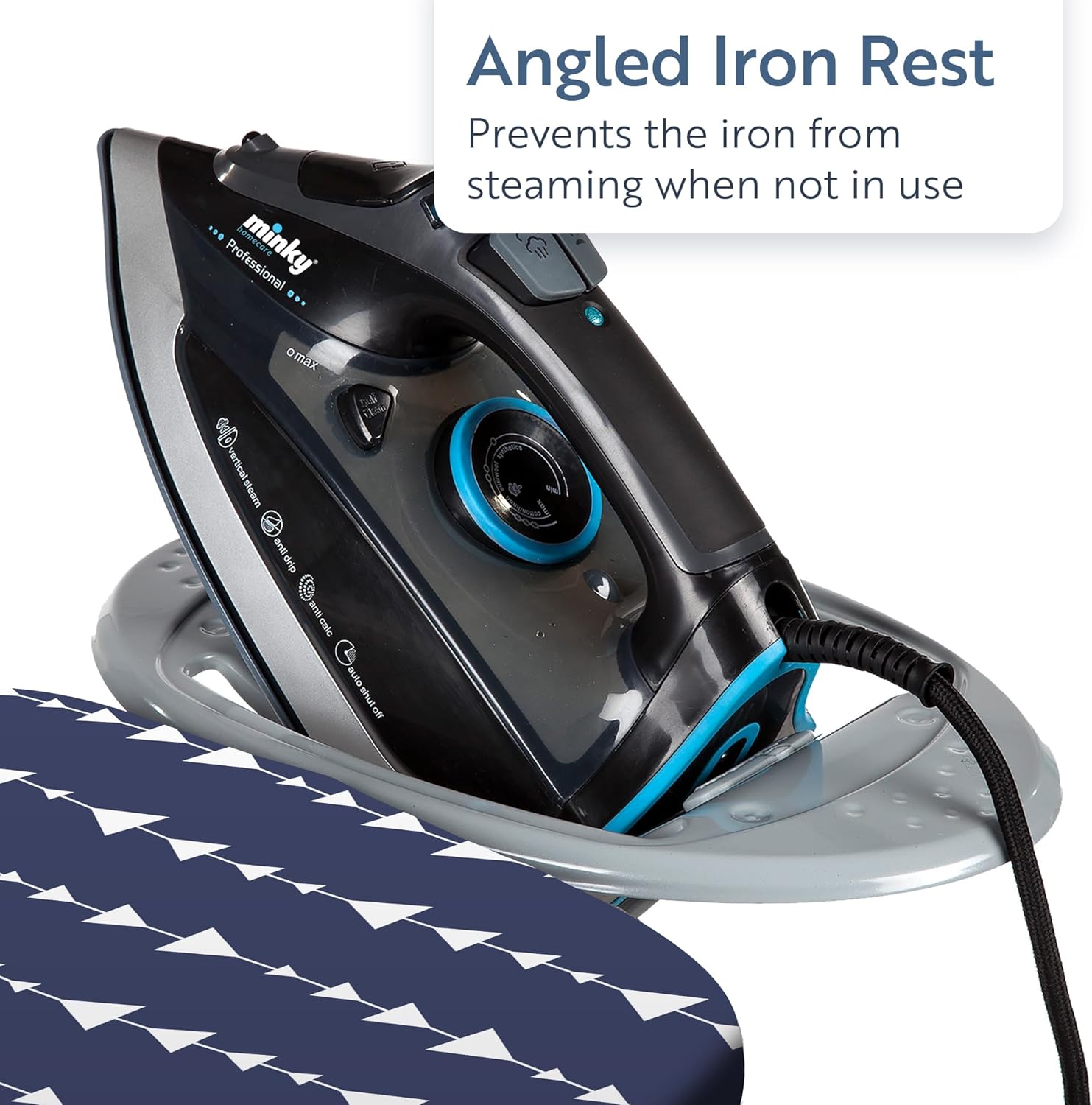 Classic 4-Leg Ironing Board with Iron Rest - Blue Arrows 1