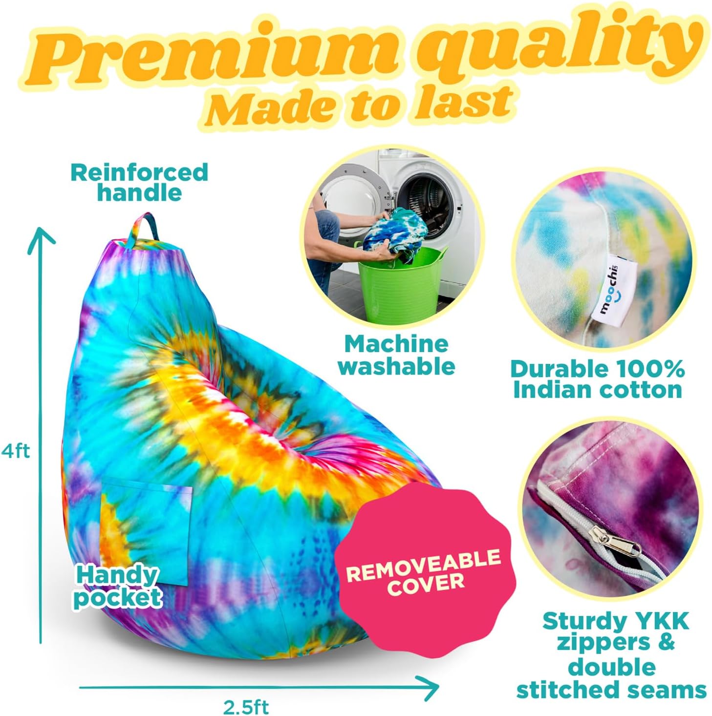DIY Tie Dye Bean Bag Chair Cover Kit