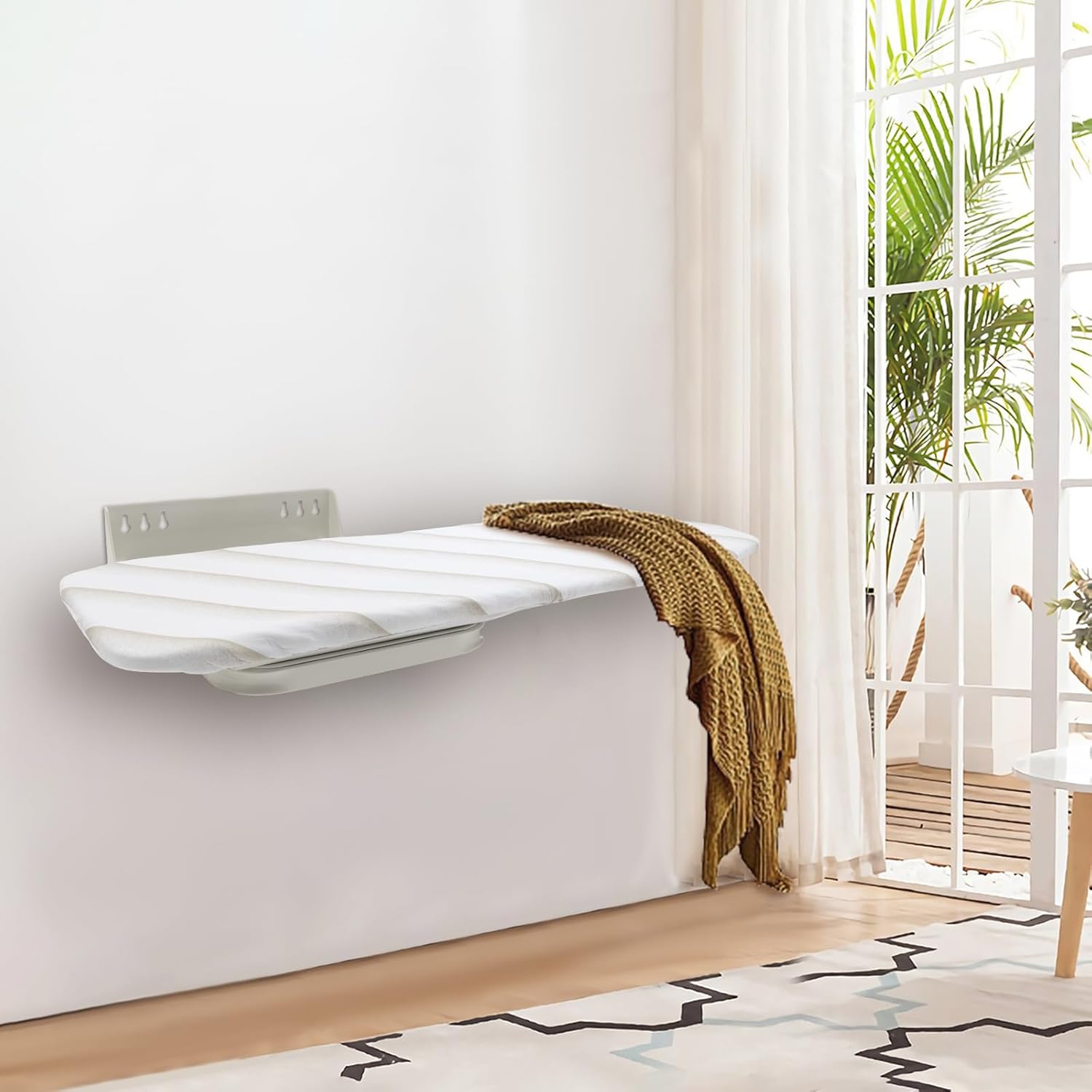 Wall Mounted Ironing Board with Foldable Design and Heat Resistant Cover