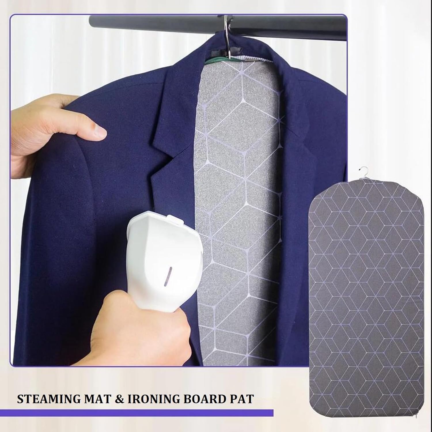 Foldable Steam Ironing Board - Space Saving Mat Pad