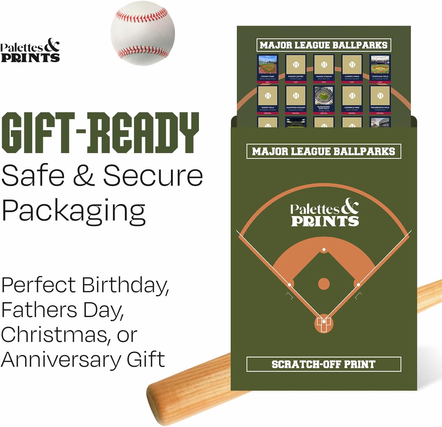 Pro Baseball Stadiums Scratch Off Poster 2024