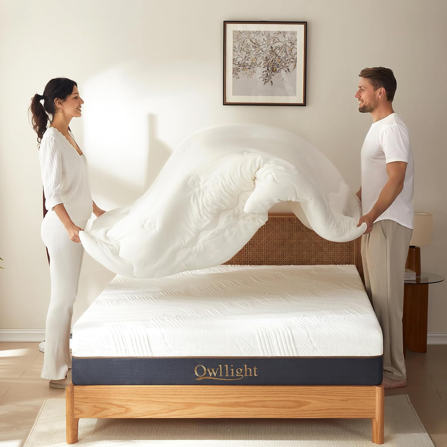 Owllight King 12inch Mattress with Cooling Gel and Bamboo Charcoal