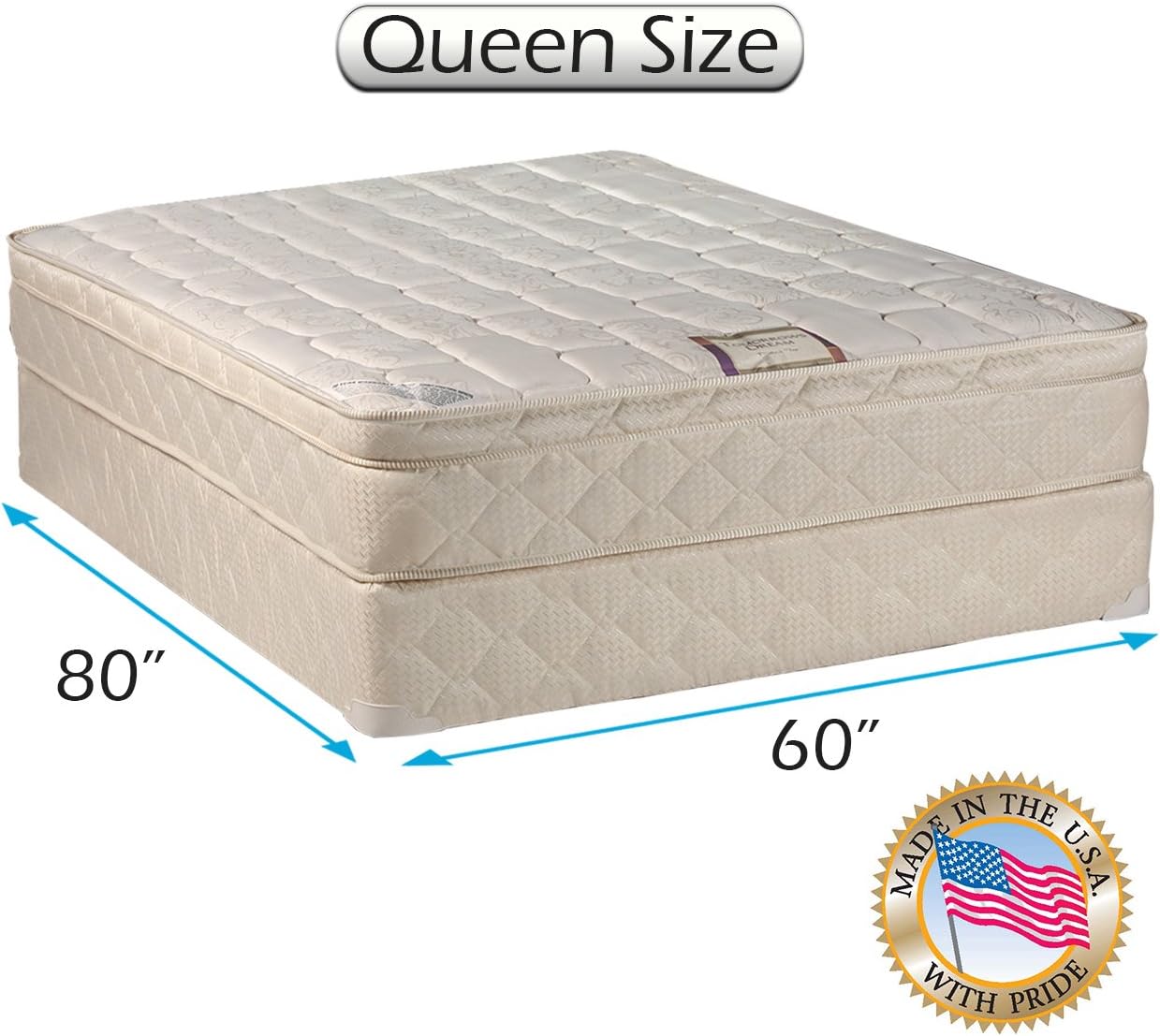 Dream Solutions USA Dreamy Collection Queen Mattress Set with Cover Protector