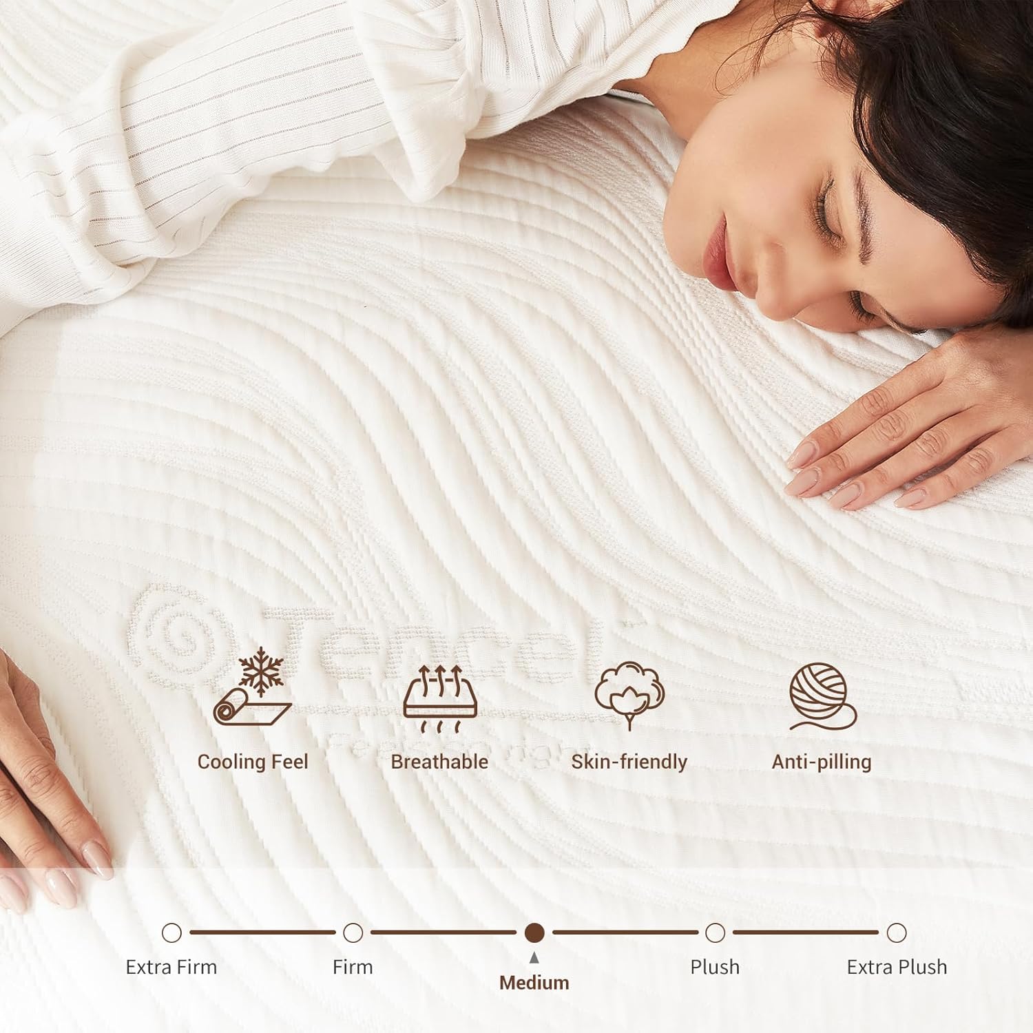 Owllight King 12inch Mattress with Cooling Gel and Bamboo Charcoal