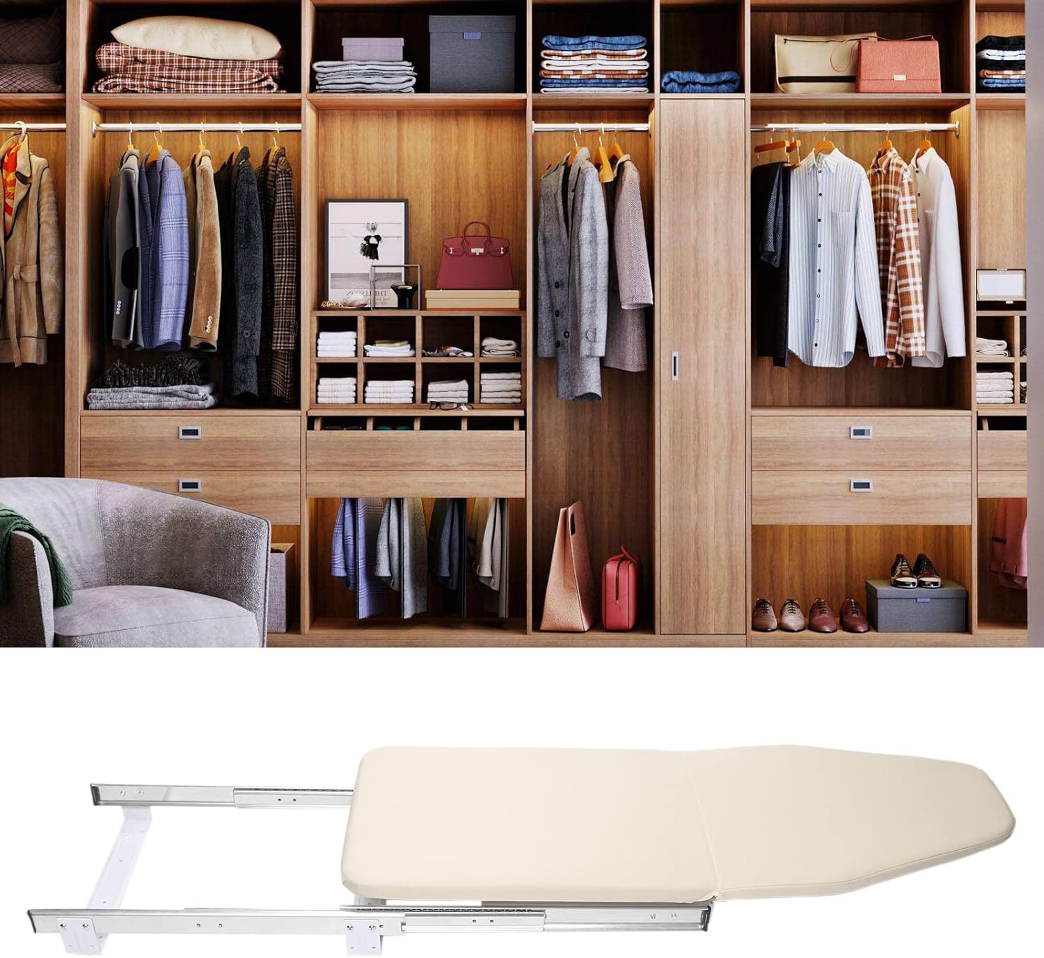 Retractable Ironing Board with 180 Degree Swivel