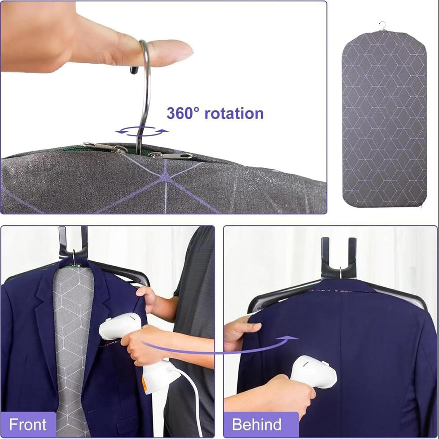 Foldable Steam Ironing Board - Space Saving Mat Pad